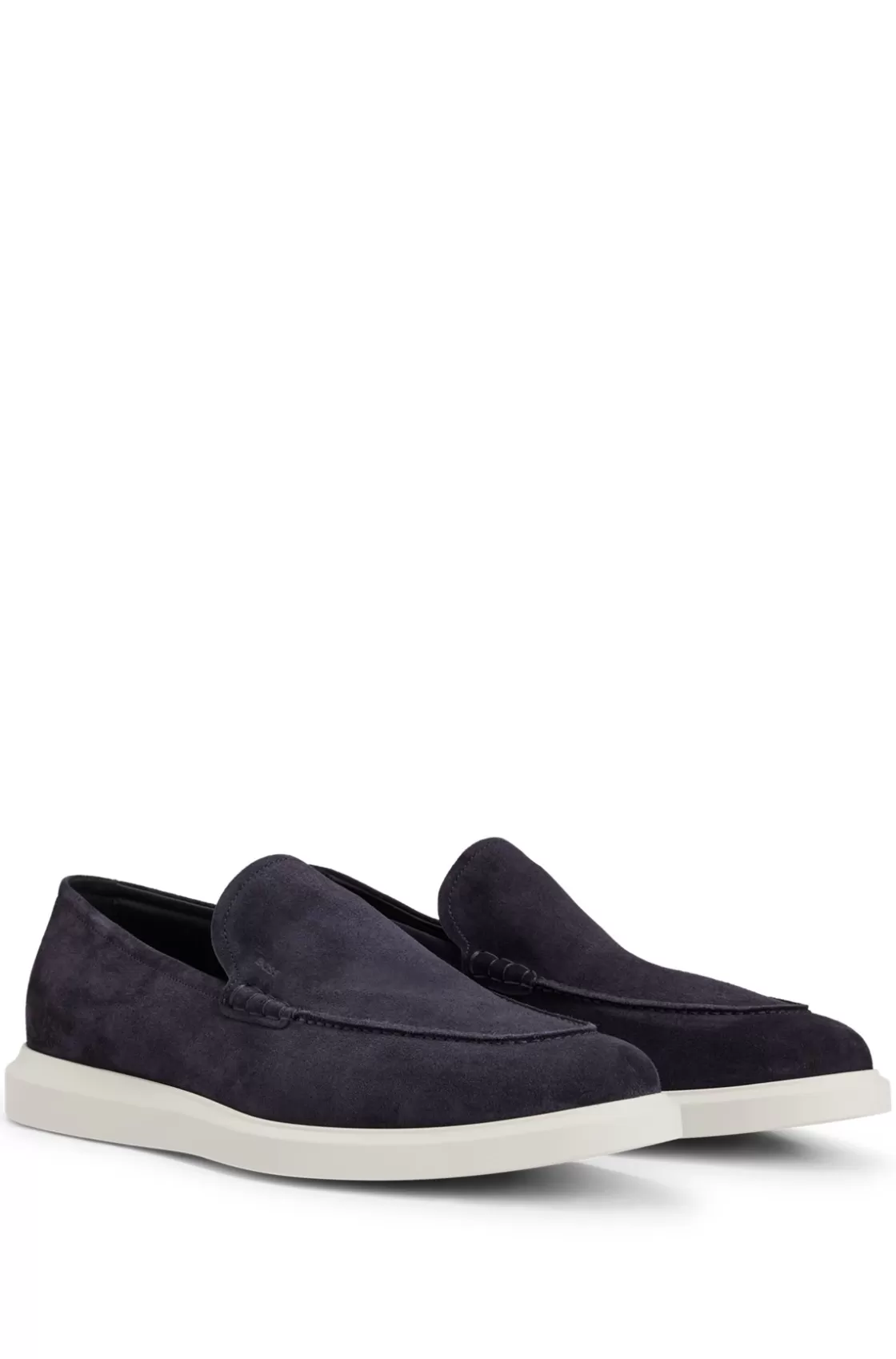 HUGO BOSS Suede Loafers With Lightweight Outsole Dark Blue Hot