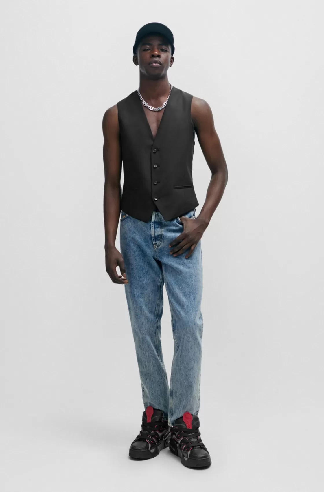 HUGO BOSS Tapered-fit Jeans In Blue Rigid Denim Turquoise Fashion