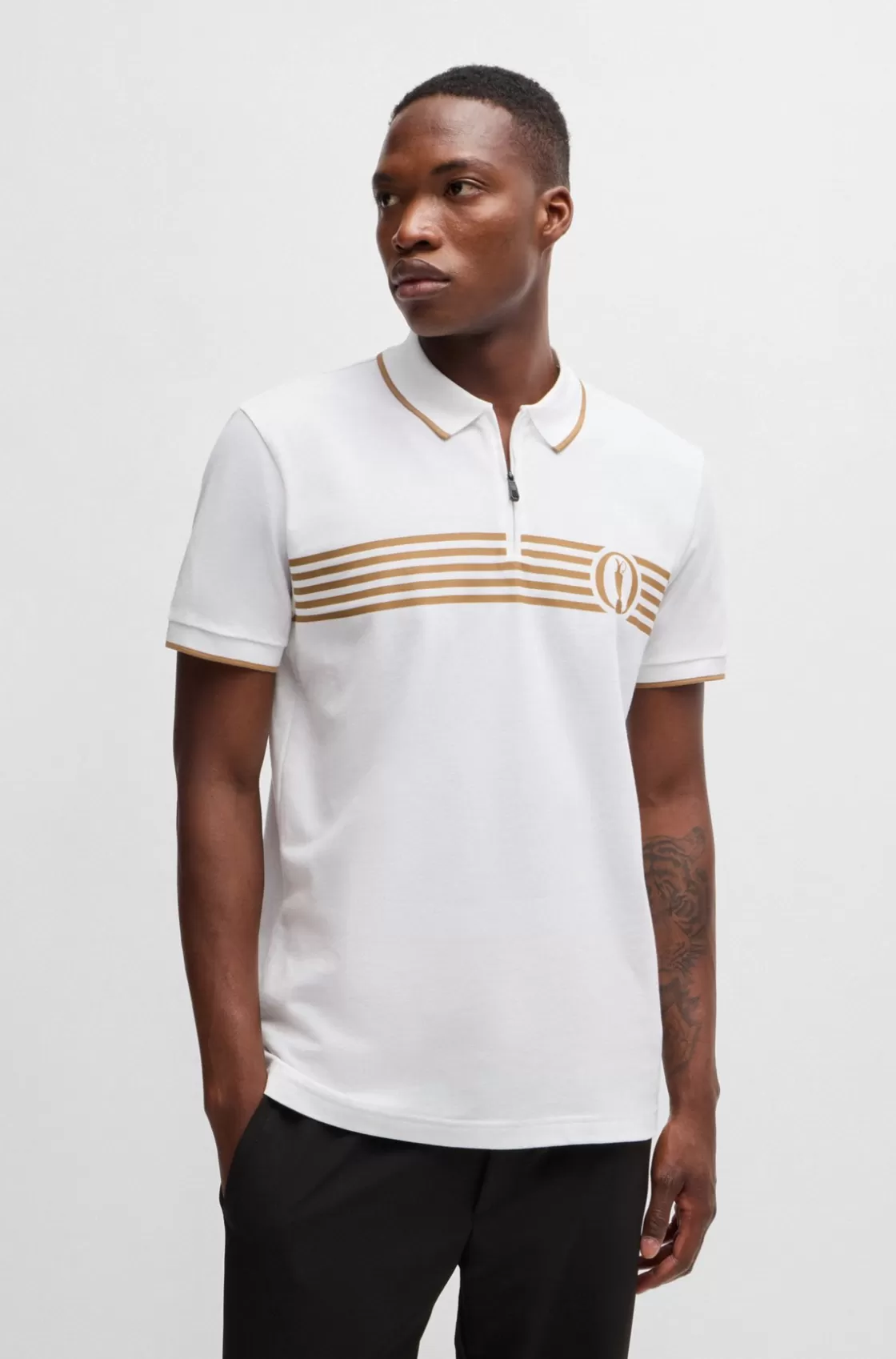 HUGO BOSS The Open Polo Shirt With Special Artwork White Shop