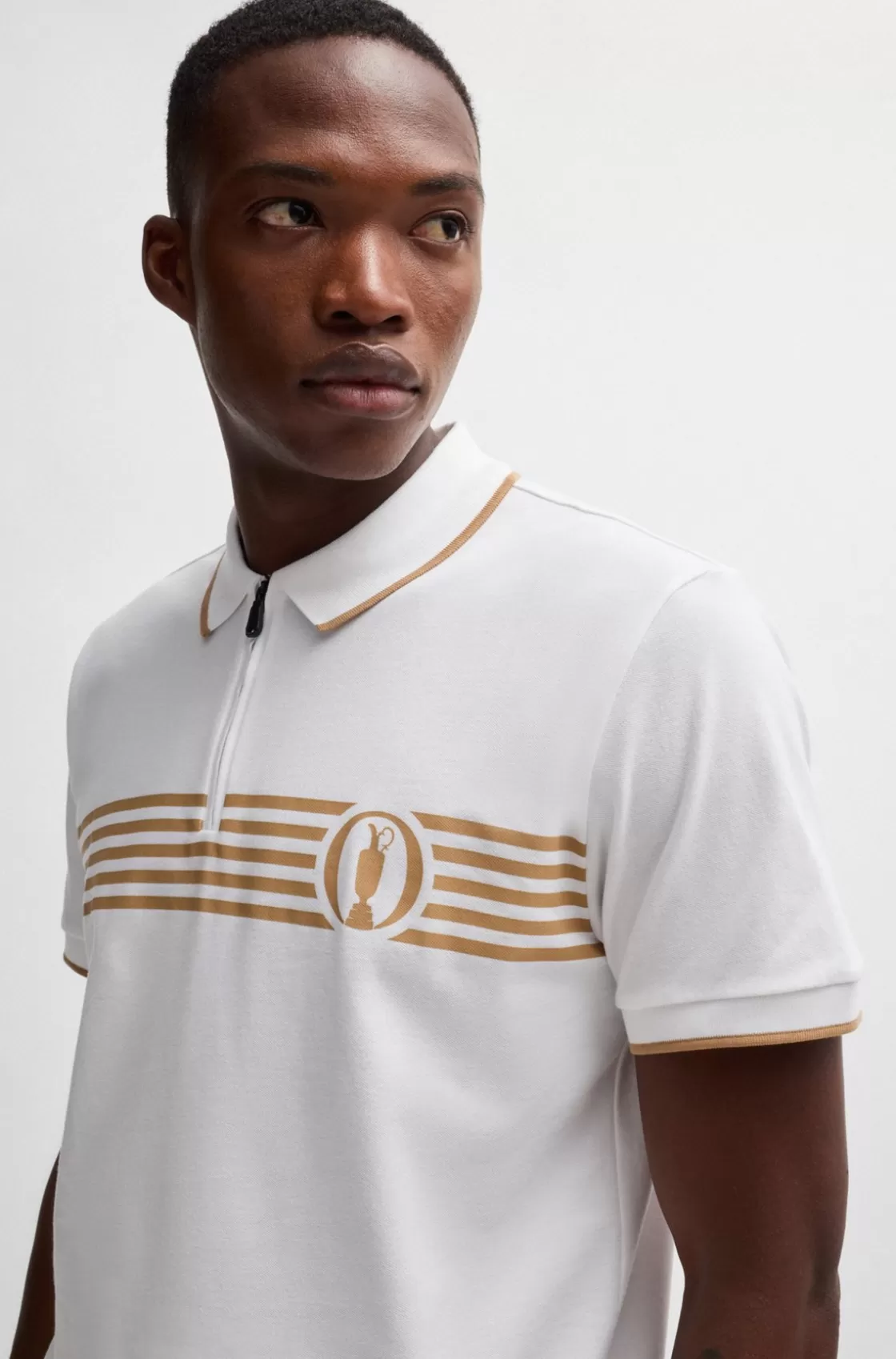 HUGO BOSS The Open Polo Shirt With Special Artwork White Shop
