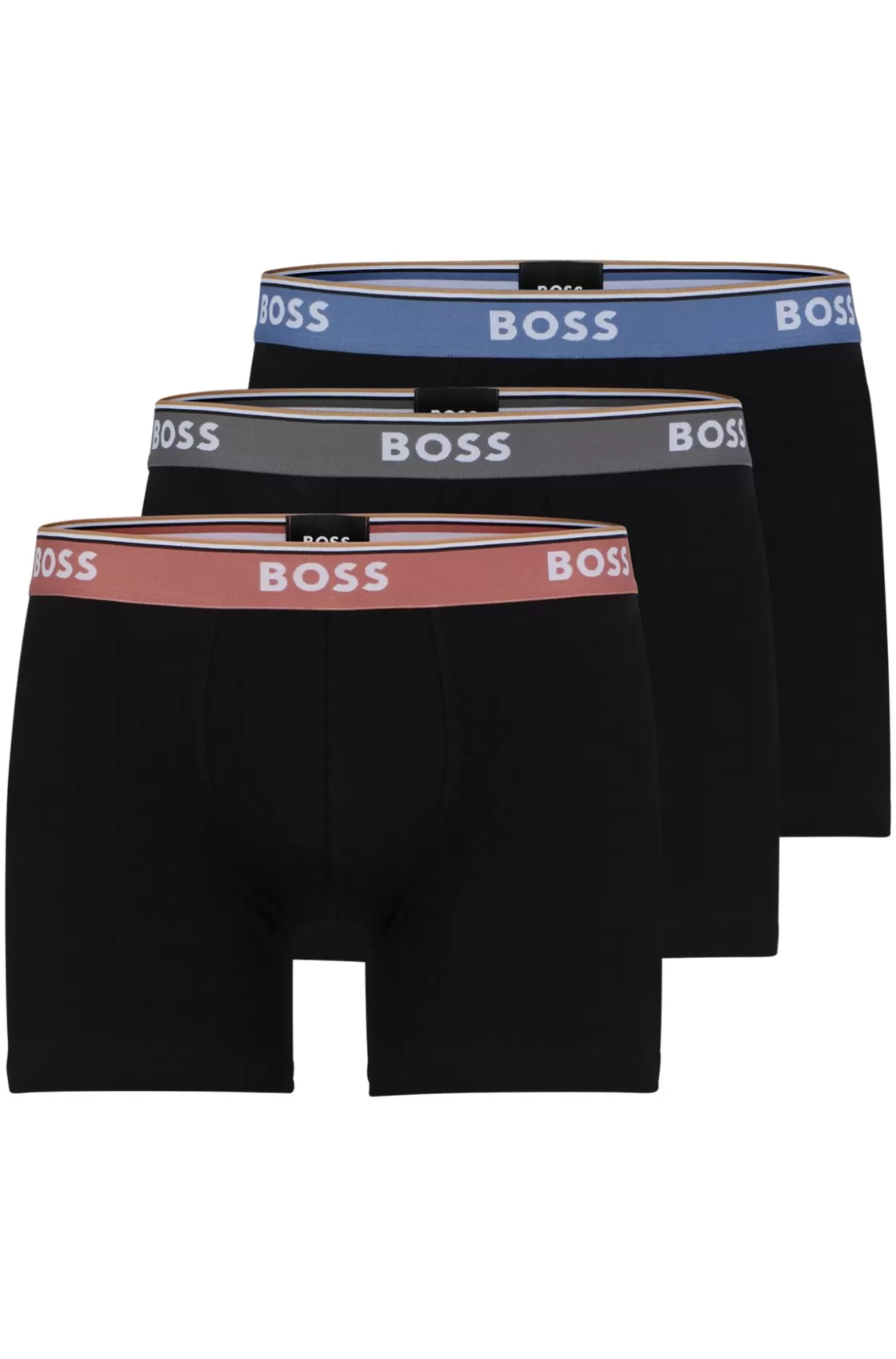 HUGO BOSS Three-pack Of Boxer Briefs With Logo Waistbands Patterned New