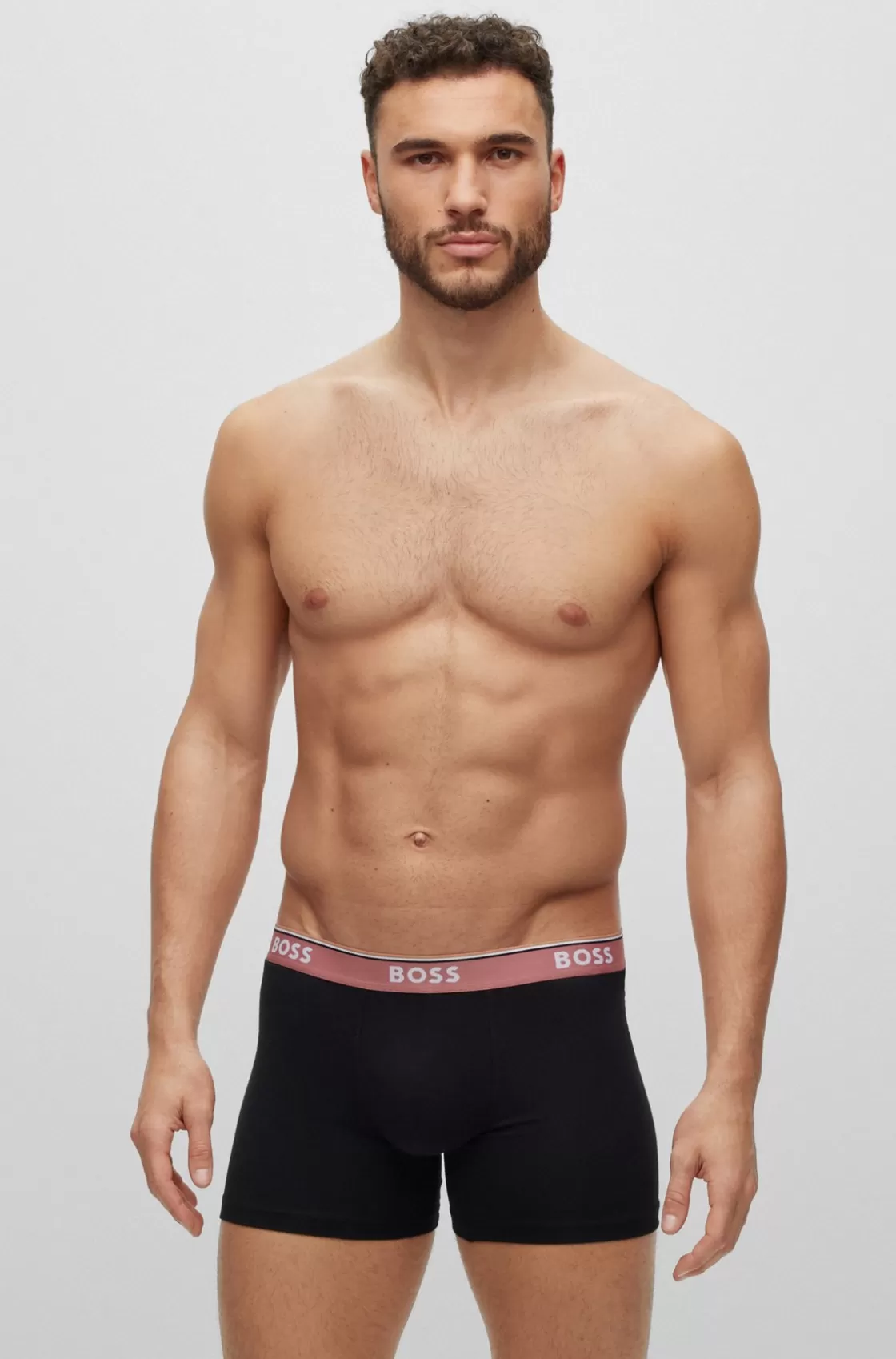 HUGO BOSS Three-pack Of Boxer Briefs With Logo Waistbands Patterned New