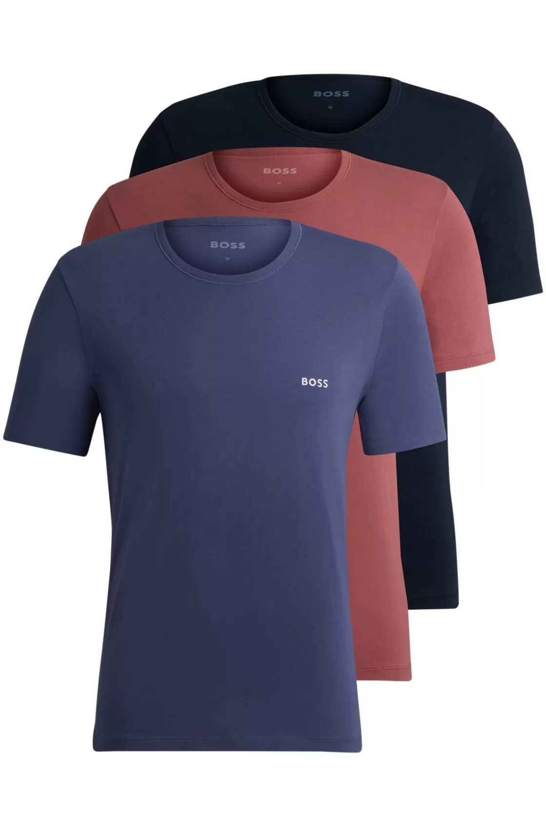 HUGO BOSS Three-pack Of Cotton Underwear T-shirts With Logos Patterned Flash Sale