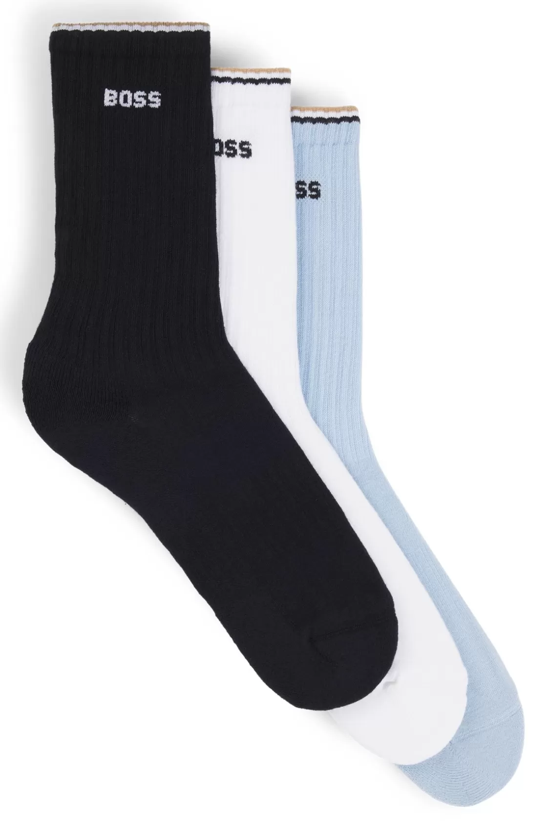 HUGO BOSS Three-pack Of Short Socks With Logos Patterned Cheap