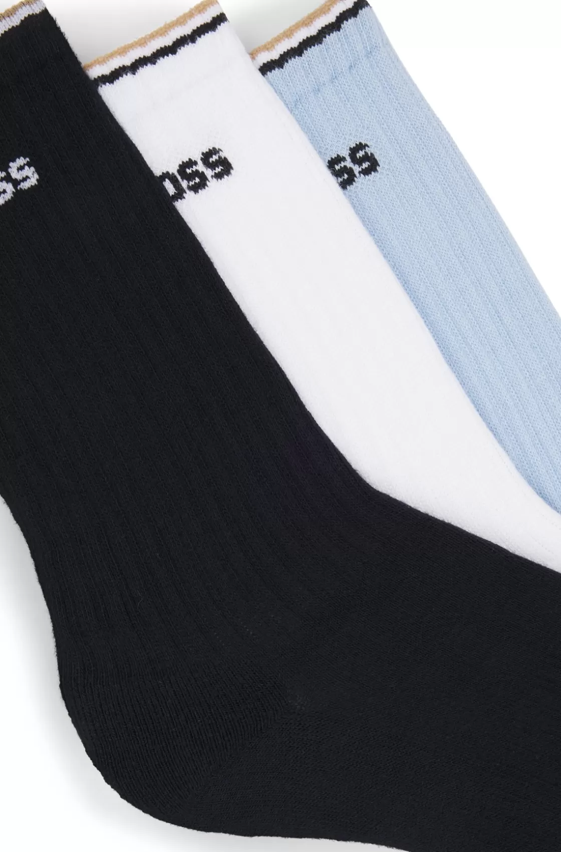 HUGO BOSS Three-pack Of Short Socks With Logos Patterned Cheap