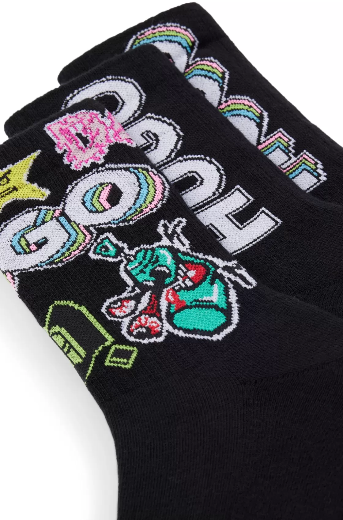 HUGO BOSS Three-pack Of Short Socks With Logos Black Shop