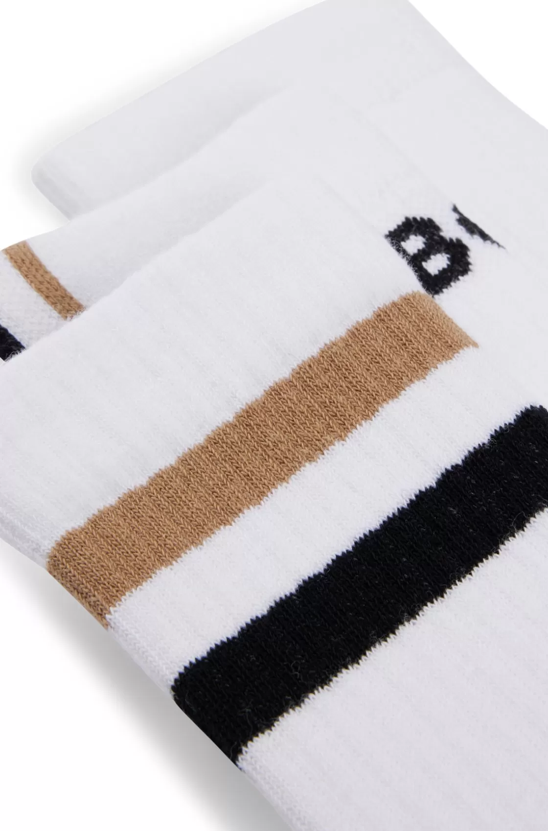 HUGO BOSS Three-pack Of Short Socks With Stripes White Flash Sale