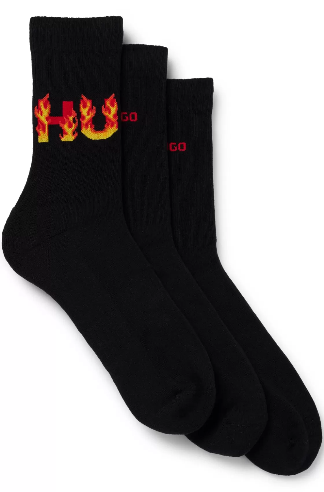 HUGO BOSS Three-pack Of Short-length Socks With Logo Details Black Best