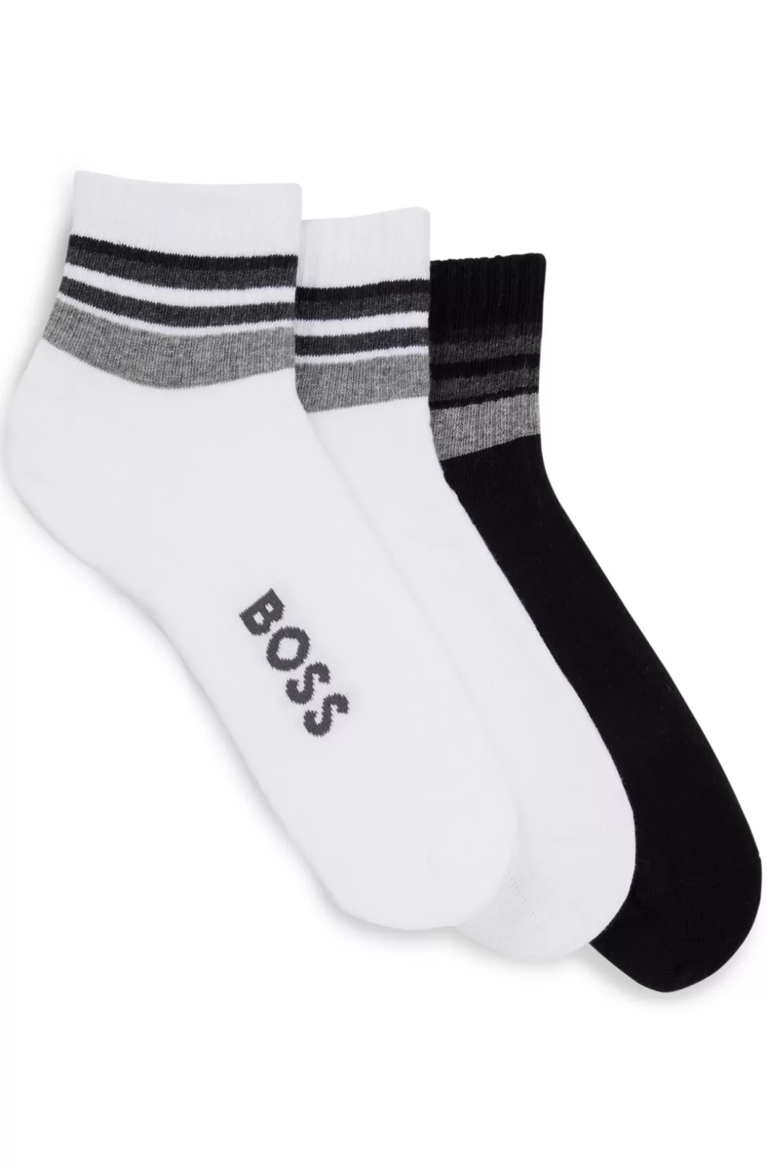 HUGO BOSS Three-pack Of Short-length Socks With Plush Soles White Flash Sale