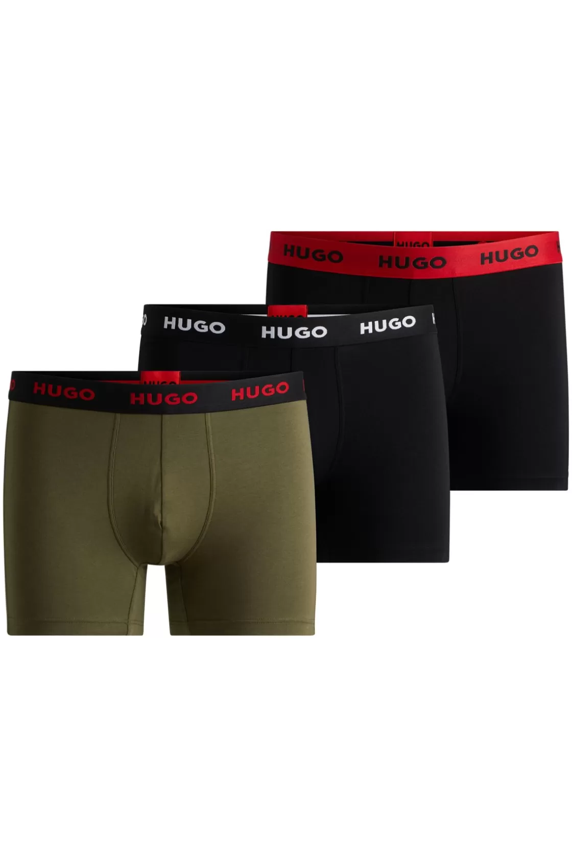 HUGO BOSS Three-pack Of Stretch-cotton Boxer Briefs With Logo Patterned Cheap
