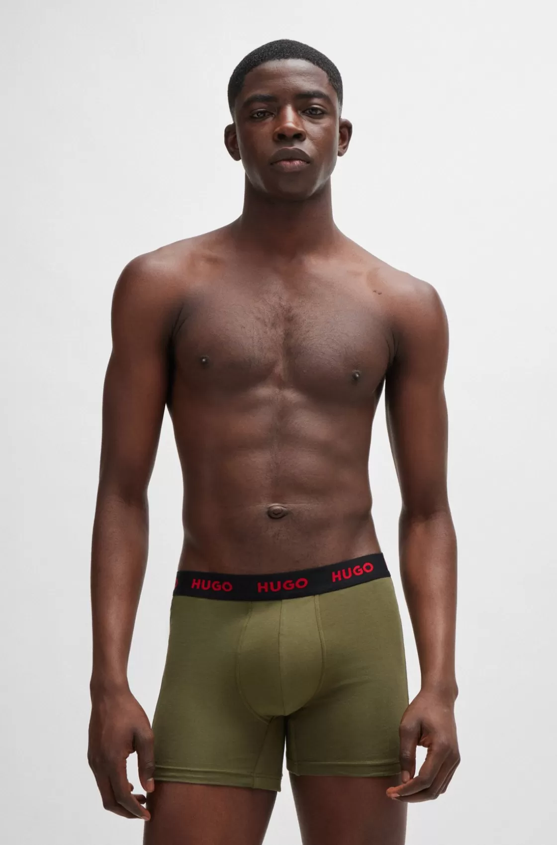 HUGO BOSS Three-pack Of Stretch-cotton Boxer Briefs With Logo Patterned Cheap