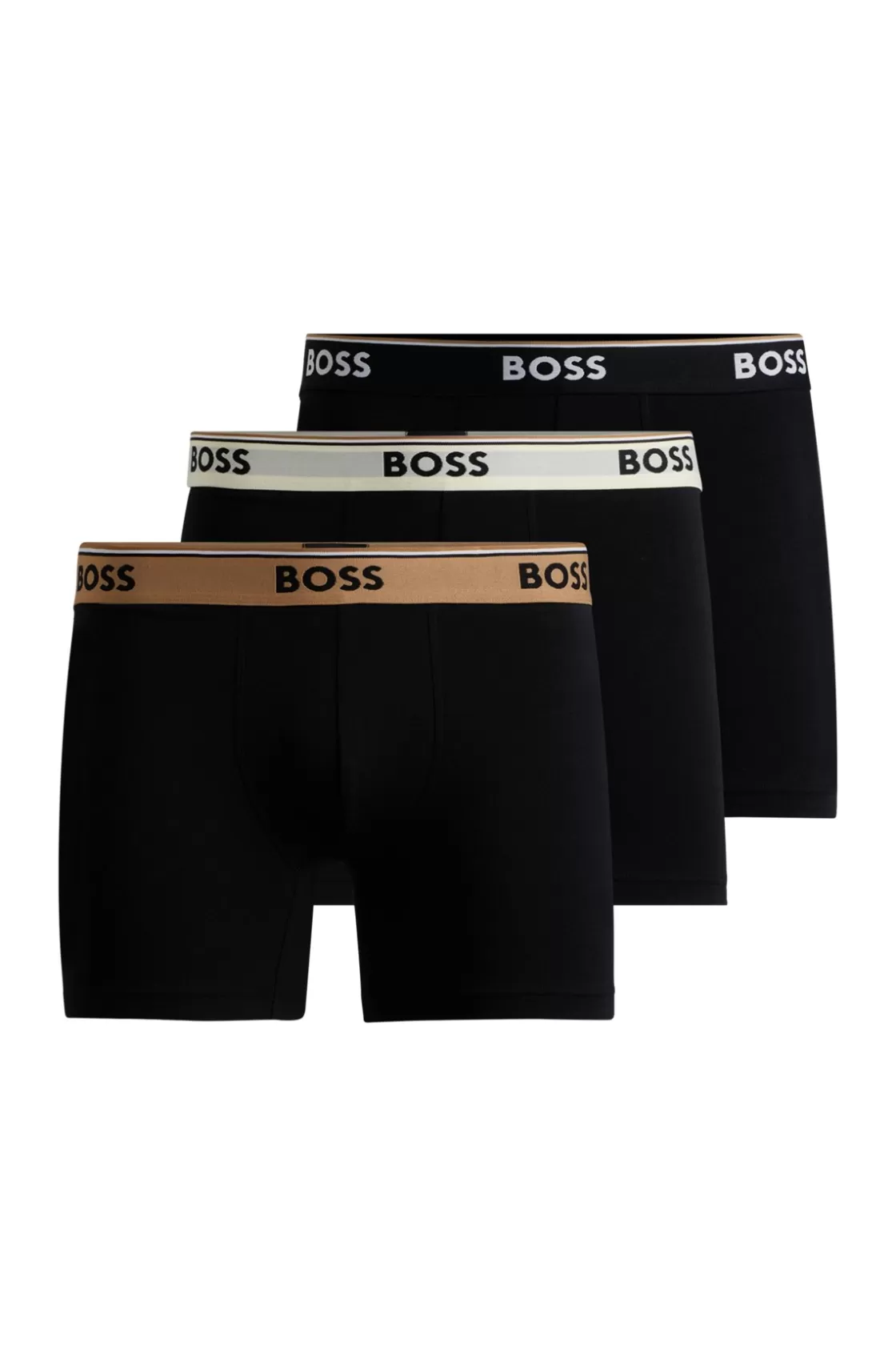 HUGO BOSS Three-pack Of Stretch-cotton Boxer Briefs With Logo Waistbands Patterned Fashion
