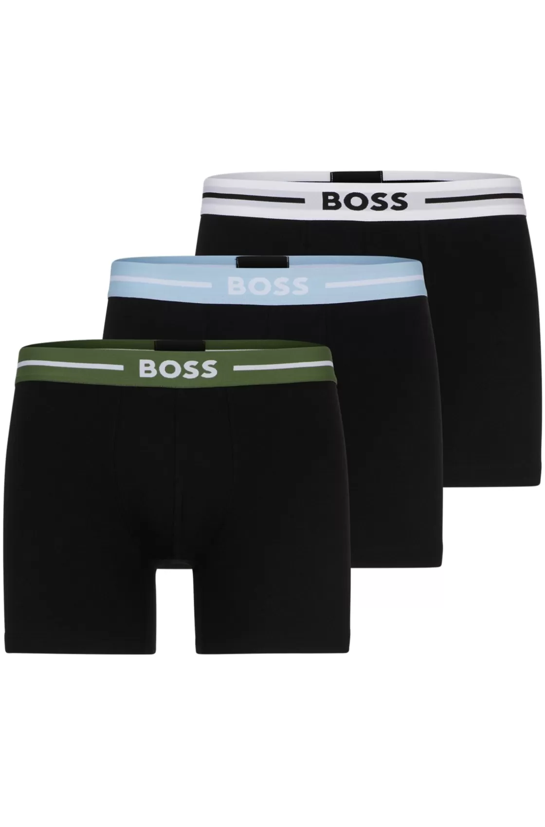 HUGO BOSS Three-pack Of Stretch-cotton Boxer Briefs With Logos Patterned Discount