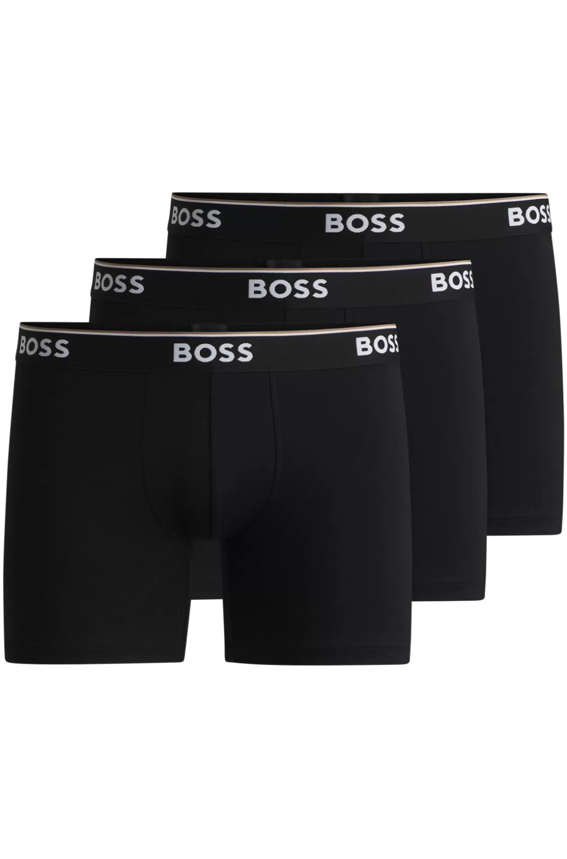 HUGO BOSS Three-pack Of Stretch-cotton Boxer Briefs With Logos Black Cheap
