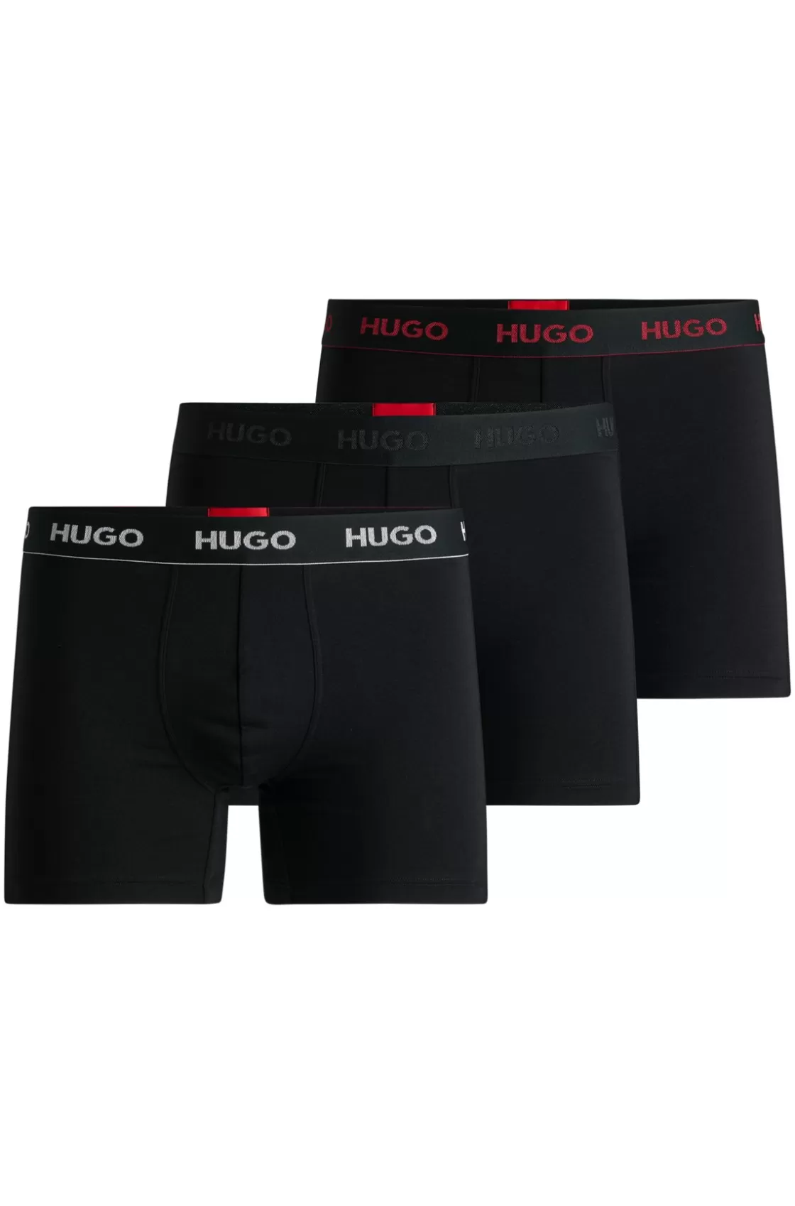 HUGO BOSS Three-pack Of Stretch-cotton Boxer Briefs With Logos Patterned Sale