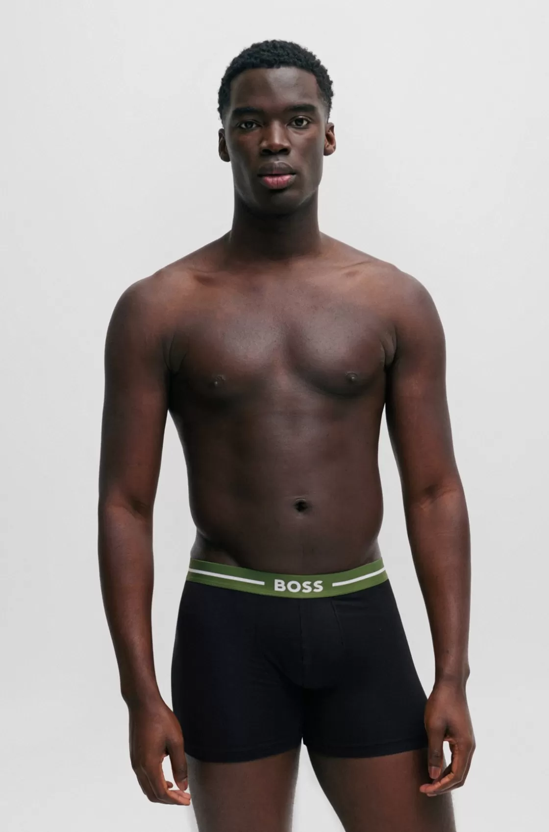 HUGO BOSS Three-pack Of Stretch-cotton Boxer Briefs With Logos Patterned Discount
