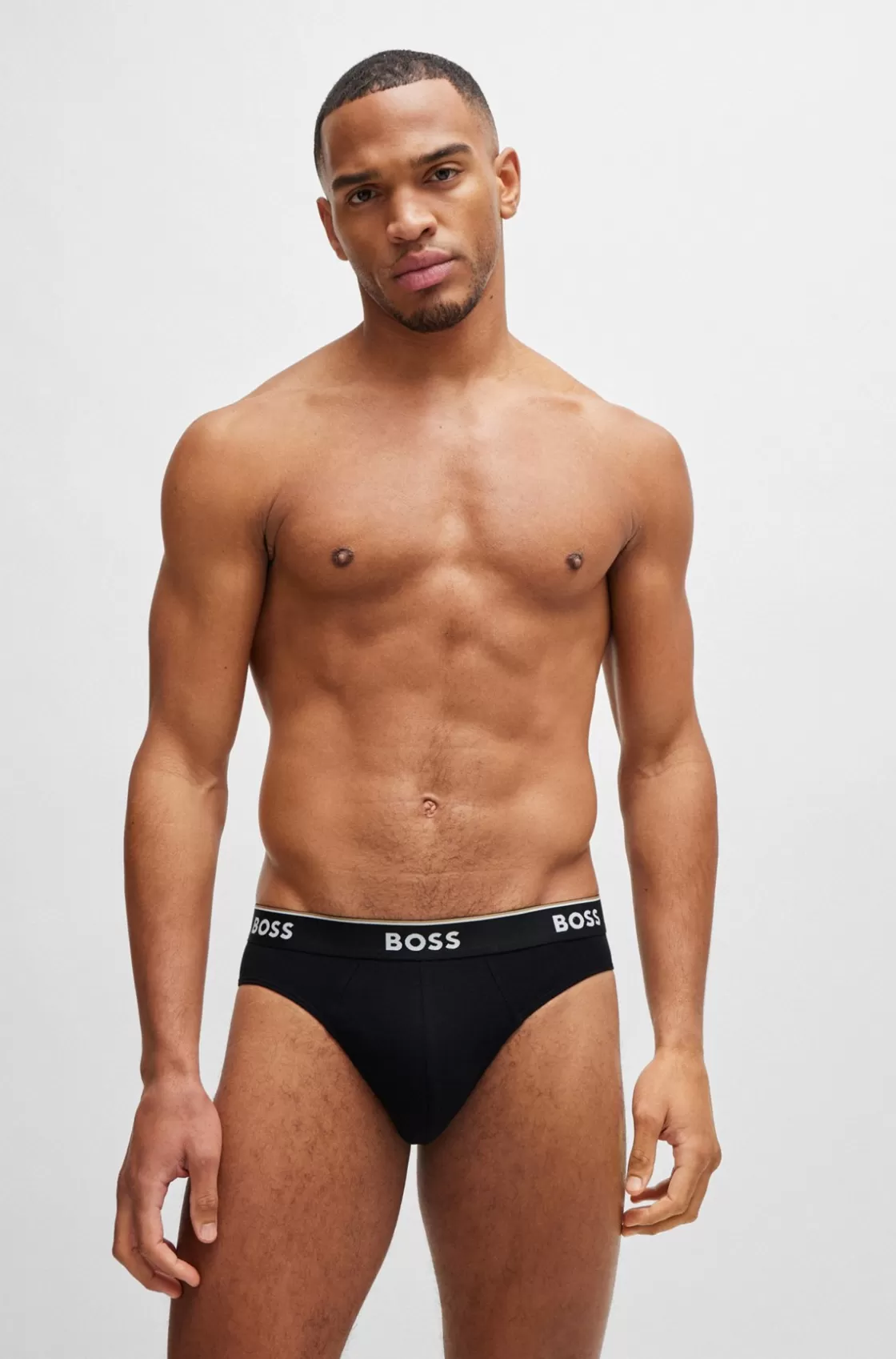 HUGO BOSS Three-pack Of Stretch-cotton Briefs With Logo Waistbands Black Discount