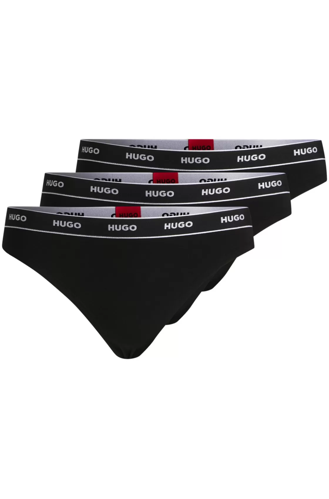 HUGO BOSS Three-pack Of Stretch-cotton Thong Briefs With Logos Black Discount