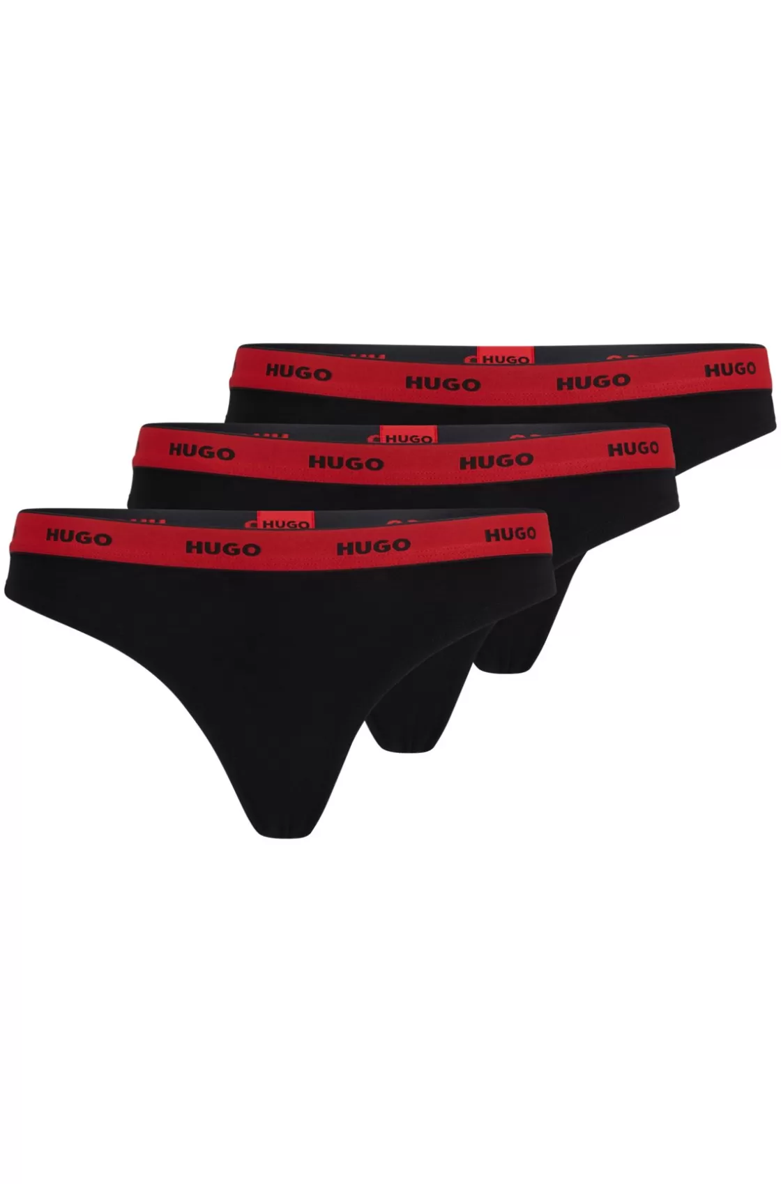 HUGO BOSS Three-pack Of Stretch-cotton Thong Briefs With Logos Black Best Sale
