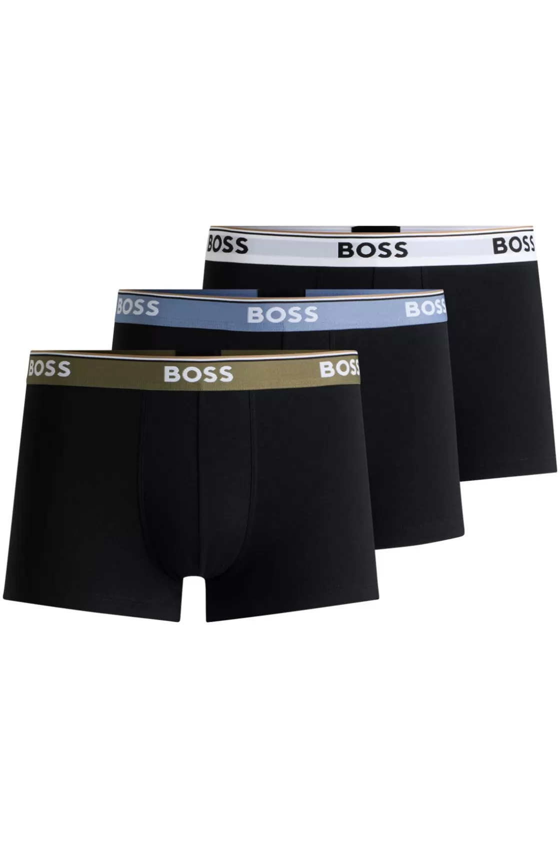 HUGO BOSS Three-pack Of Stretch-cotton Trunks With Logo Waistbands Patterned Hot
