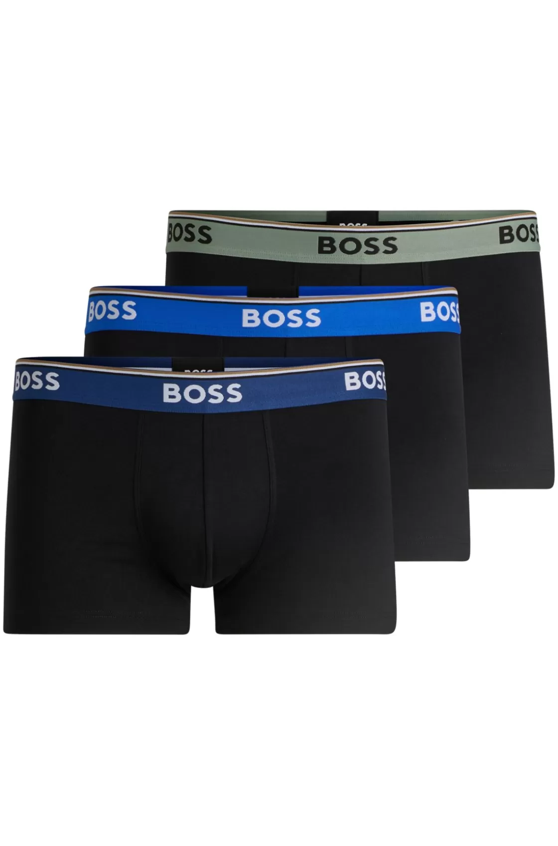 HUGO BOSS Three-pack Of Stretch-cotton Trunks With Logo Waistbands Patterned Best Sale