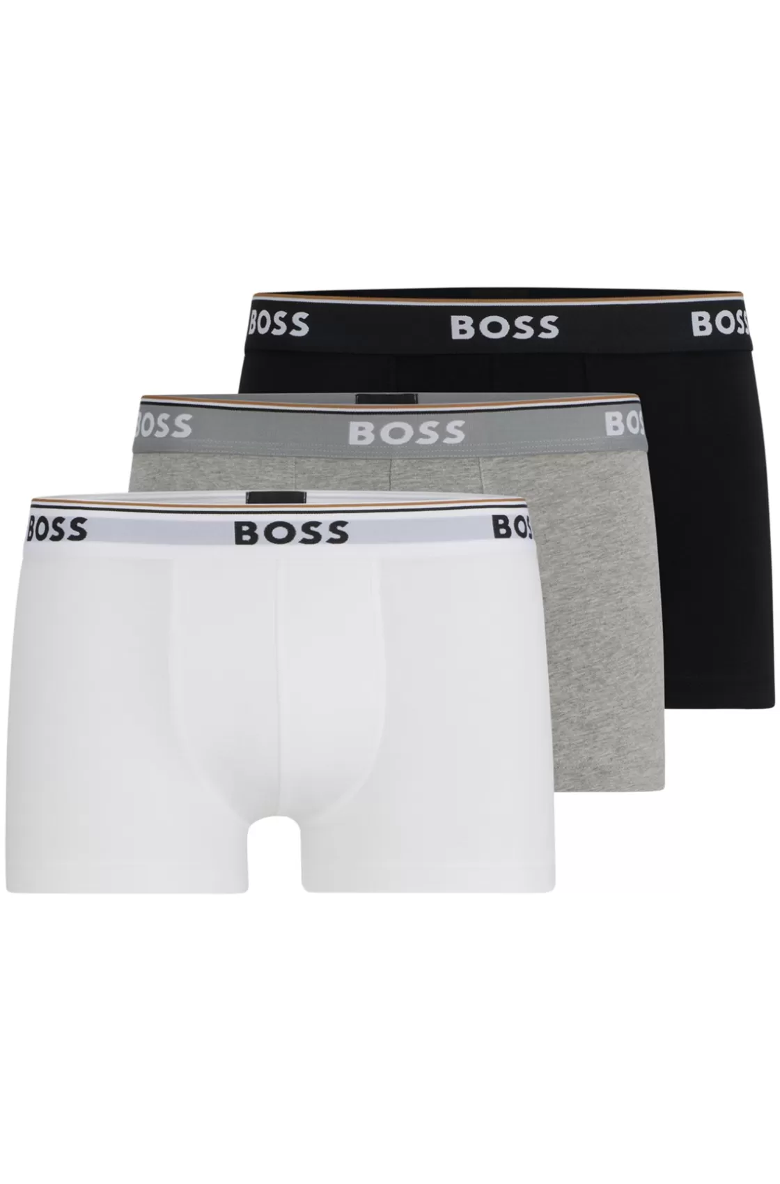 HUGO BOSS Three-pack Of Stretch-cotton Trunks With Logo Waistbands Assorted-Pre-Pack Best Sale