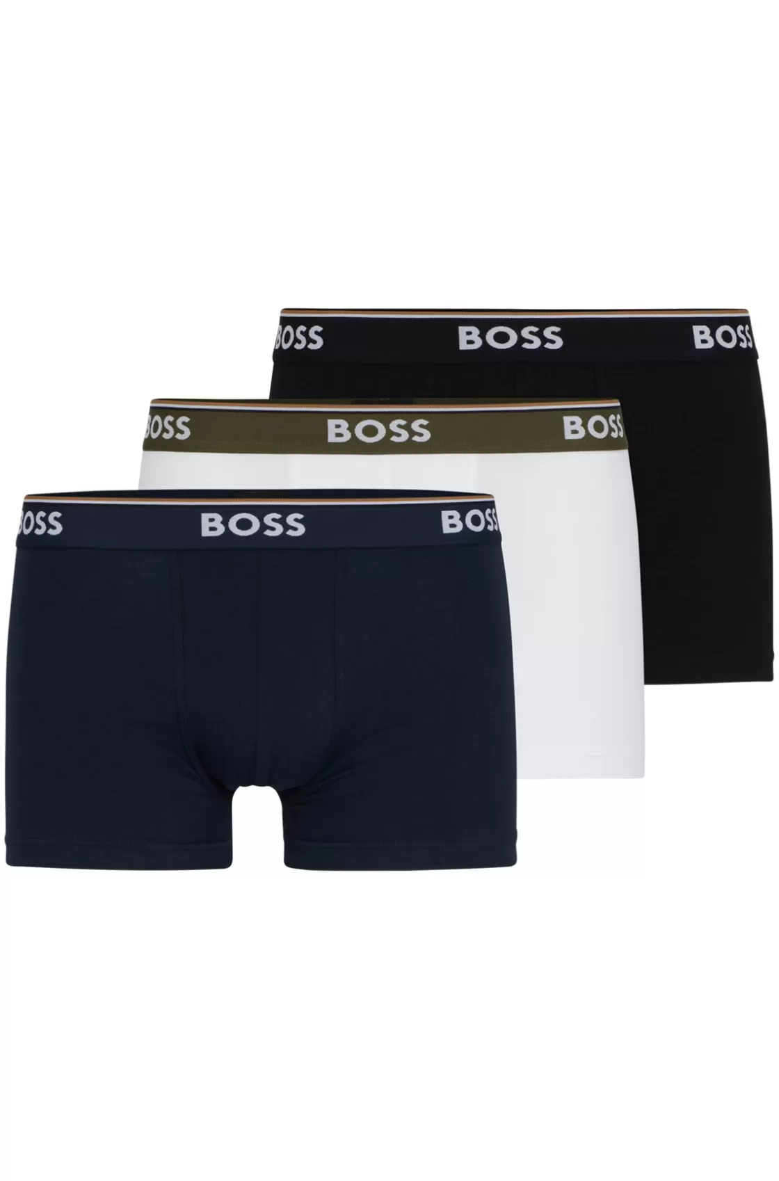 HUGO BOSS Three-pack Of Stretch-cotton Trunks With Logo Waistbands Patterned Fashion