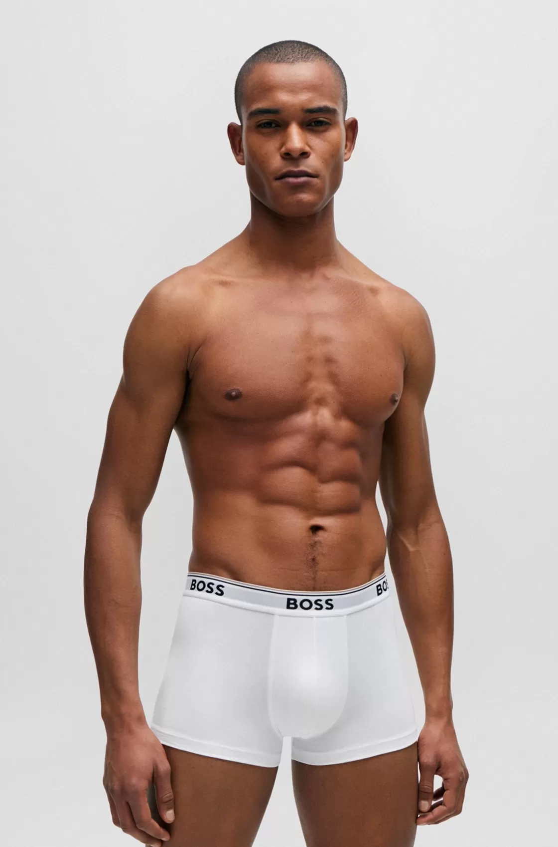 HUGO BOSS Three-pack Of Stretch-cotton Trunks With Logo Waistbands White Fashion