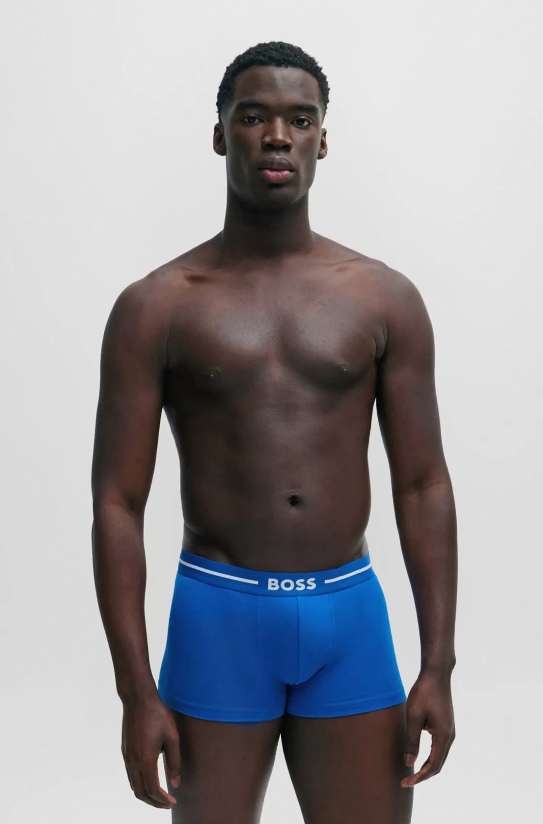 HUGO BOSS Three-pack Of Stretch-cotton Trunks With Logo Waistbands Patterned Store