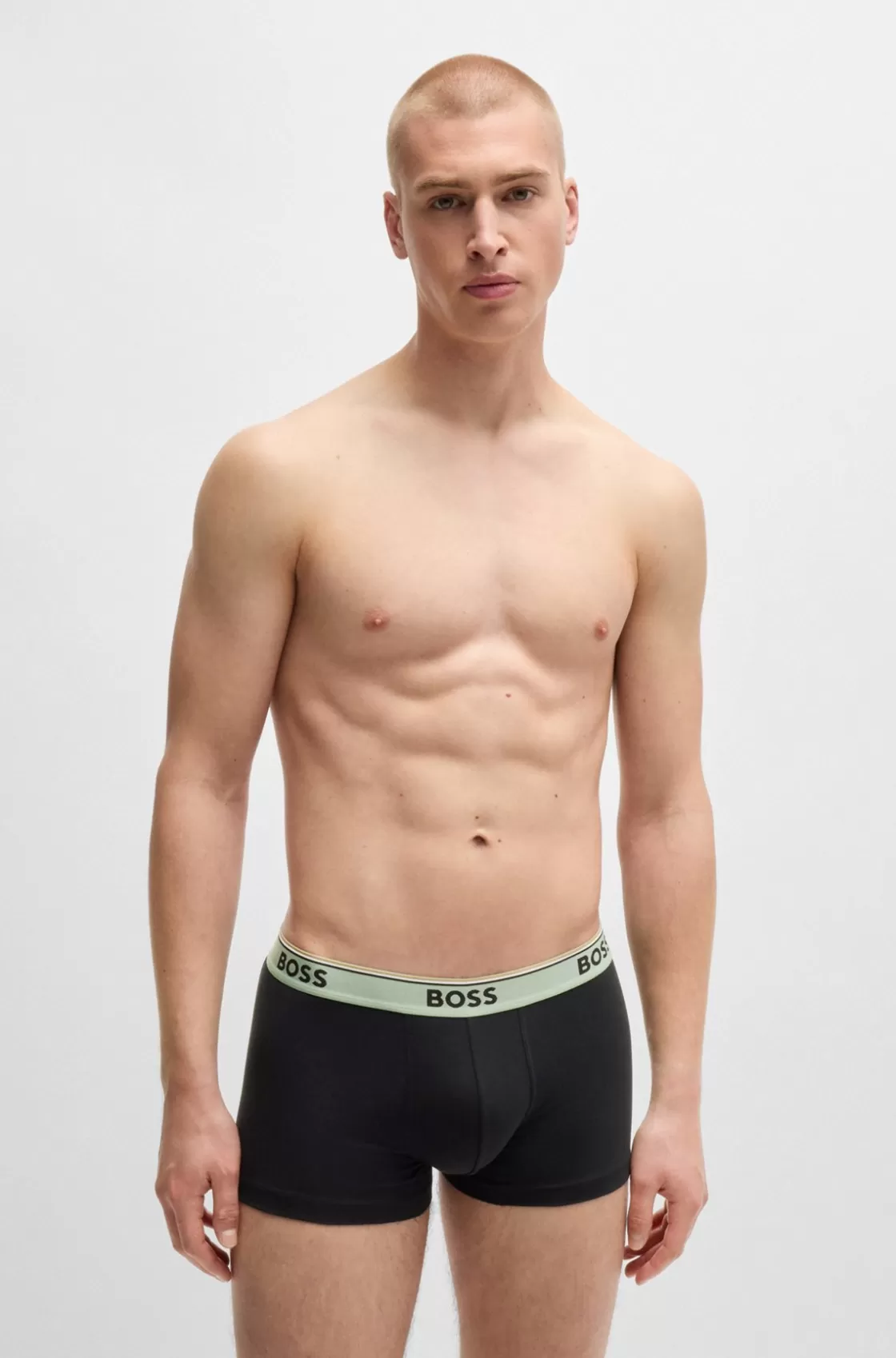 HUGO BOSS Three-pack Of Stretch-cotton Trunks With Logo Waistbands Patterned Best Sale