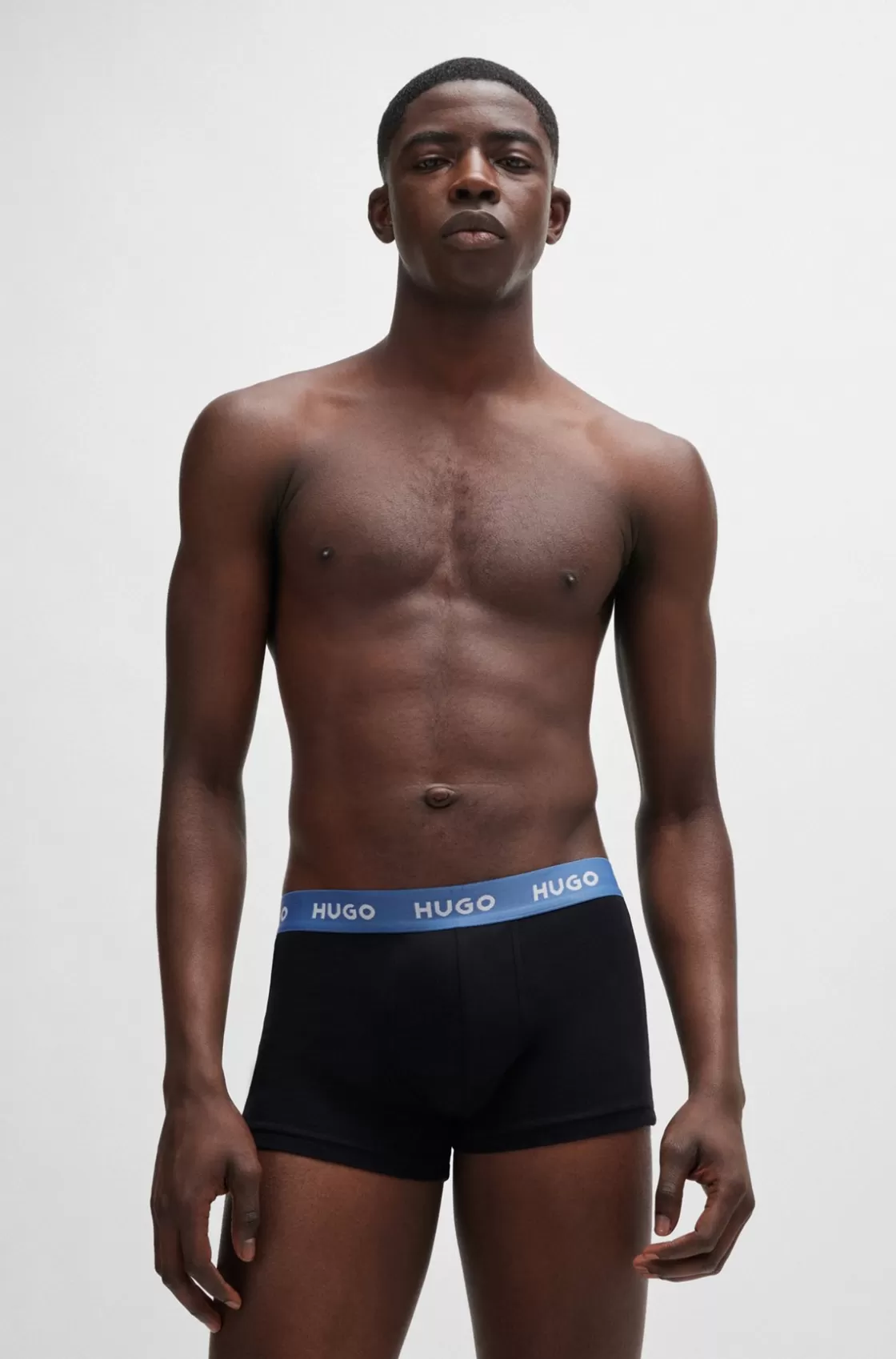 HUGO BOSS Three-pack Of Stretch-cotton Trunks With Logo Waistbands Patterned Discount