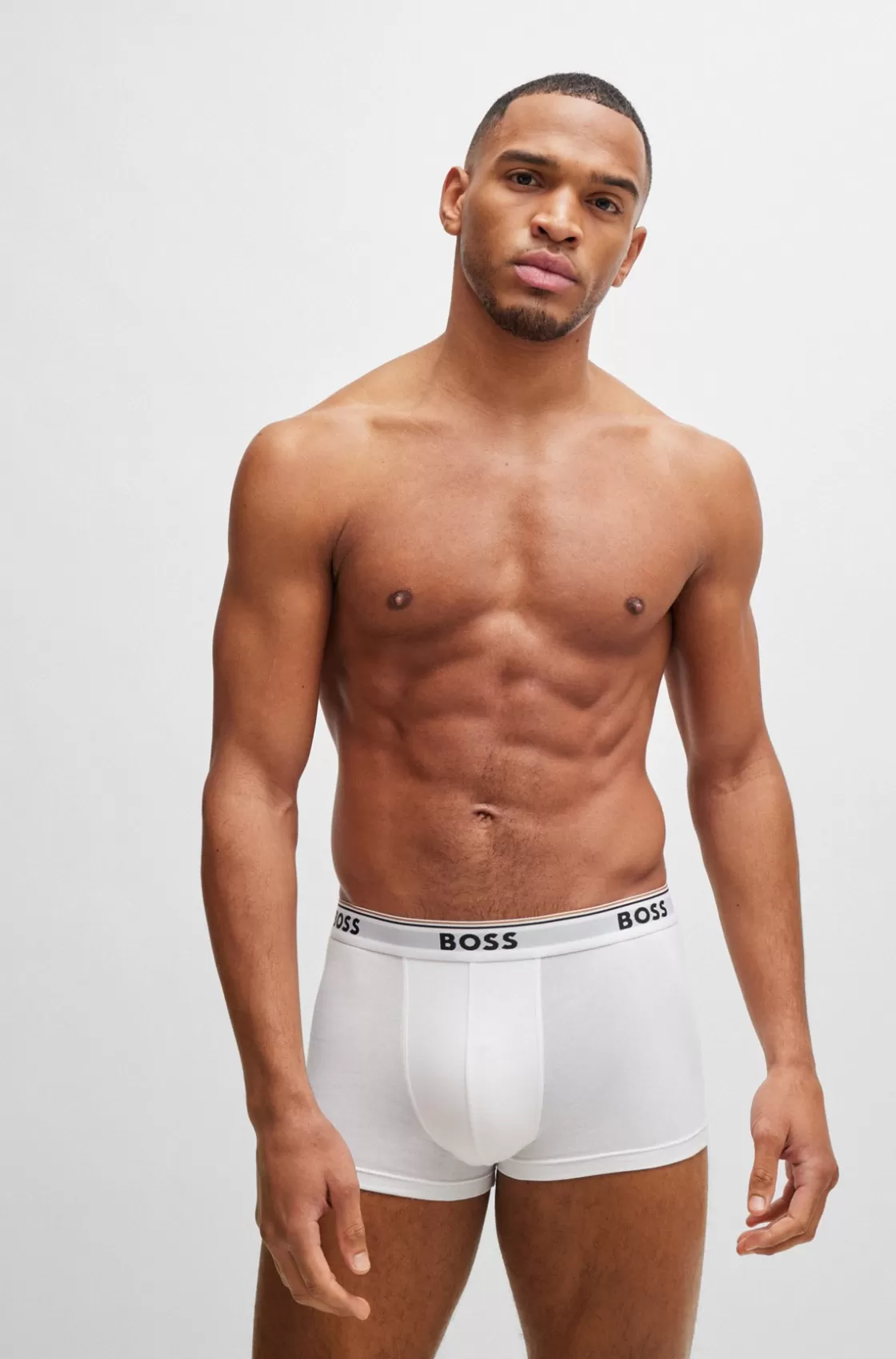 HUGO BOSS Three-pack Of Stretch-cotton Trunks With Logo Waistbands Assorted-Pre-Pack Best Sale