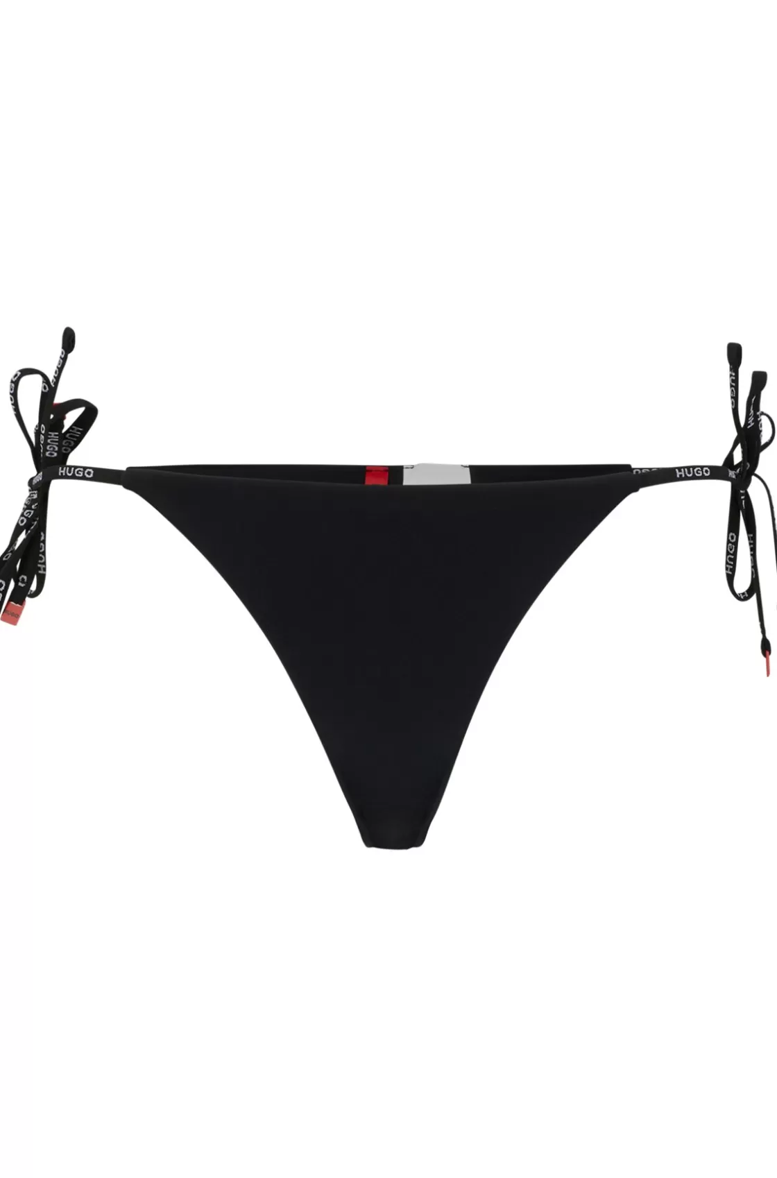 HUGO BOSS Tie-side Bikini Bottoms With Logo Print Black Shop