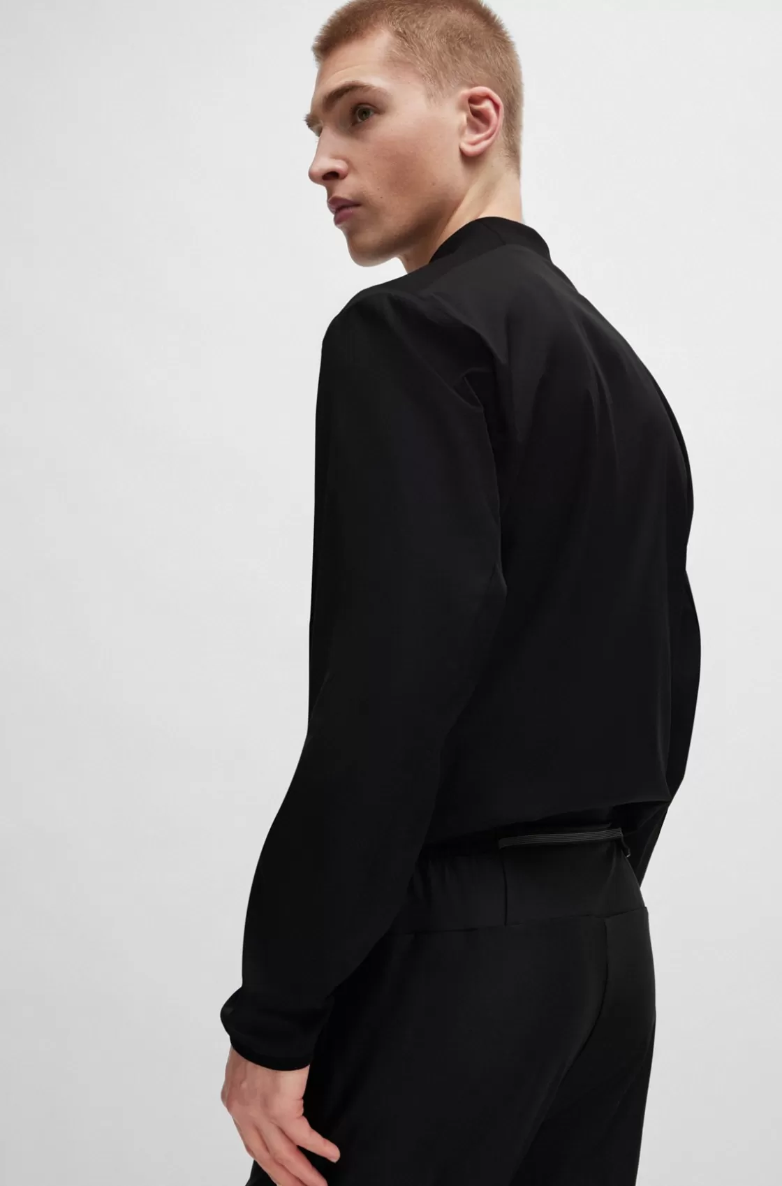 HUGO BOSS Tracksuit Bottoms In Stretch Fabric With Decorative Reflective Logo Black Cheap
