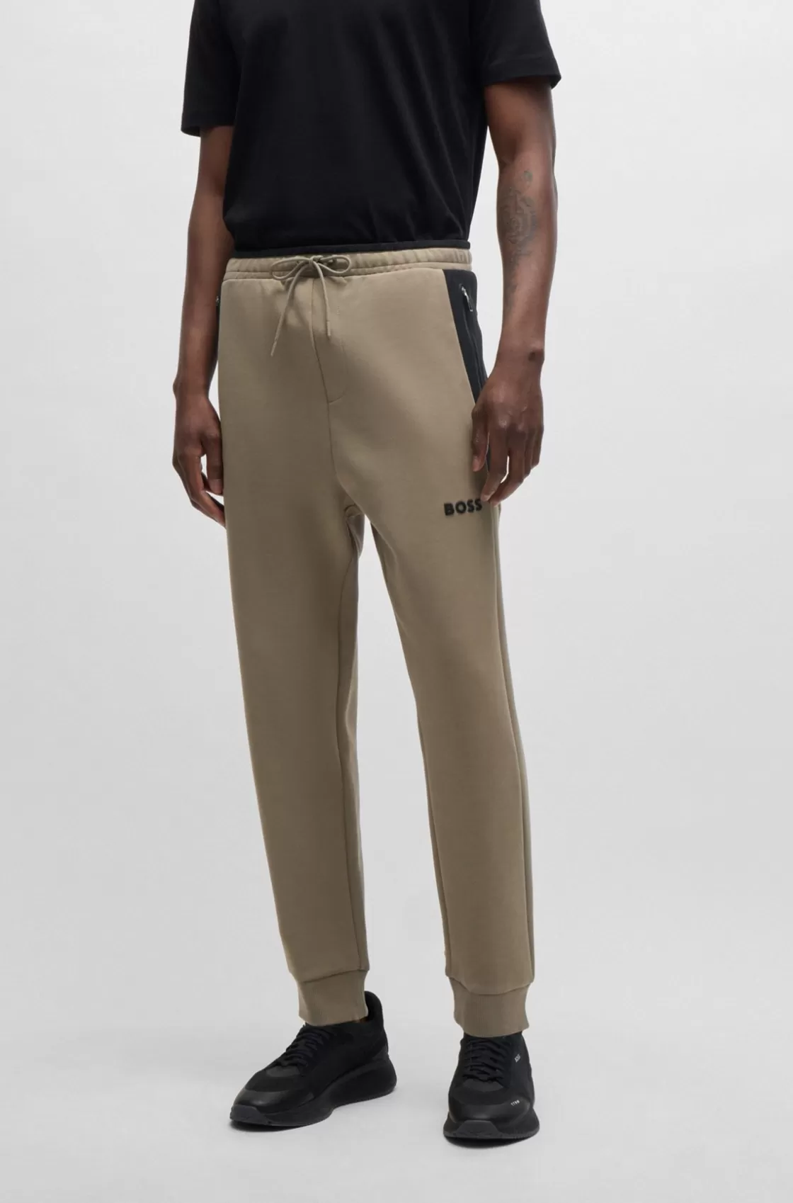 HUGO BOSS Tracksuit Bottoms With 3D-molded Logo Light Green Flash Sale