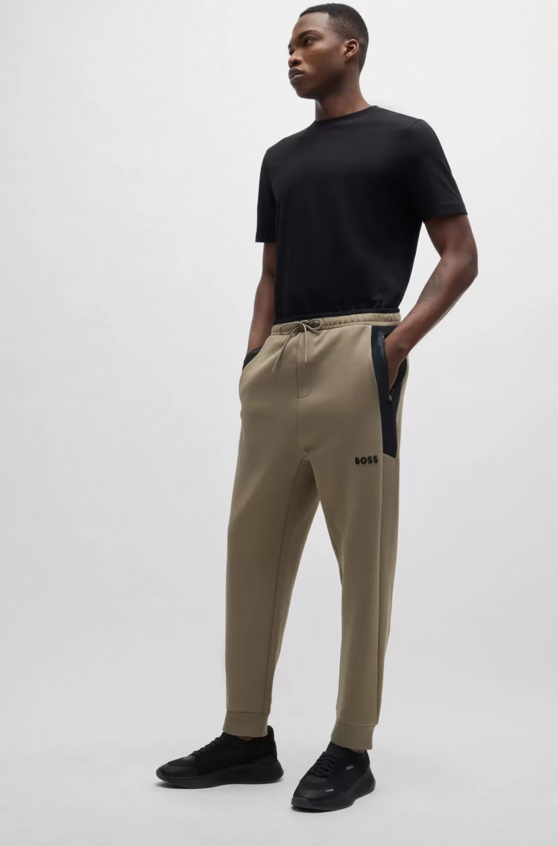 HUGO BOSS Tracksuit Bottoms With 3D-molded Logo Light Green Flash Sale