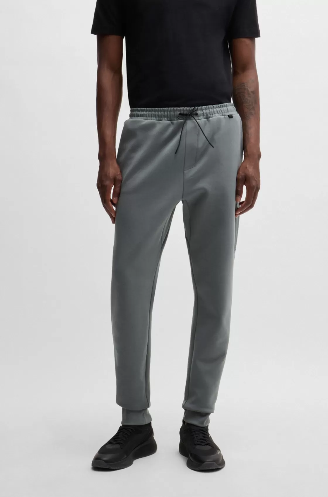 HUGO BOSS Tracksuit Bottoms With Decorative Reflective Logo Khaki Best Sale