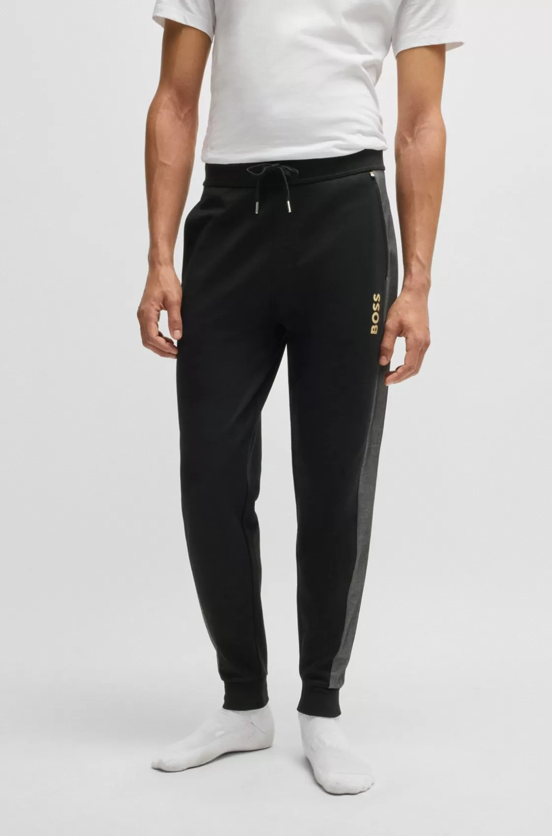 HUGO BOSS Tracksuit Bottoms With Foil-print Logo Black Discount