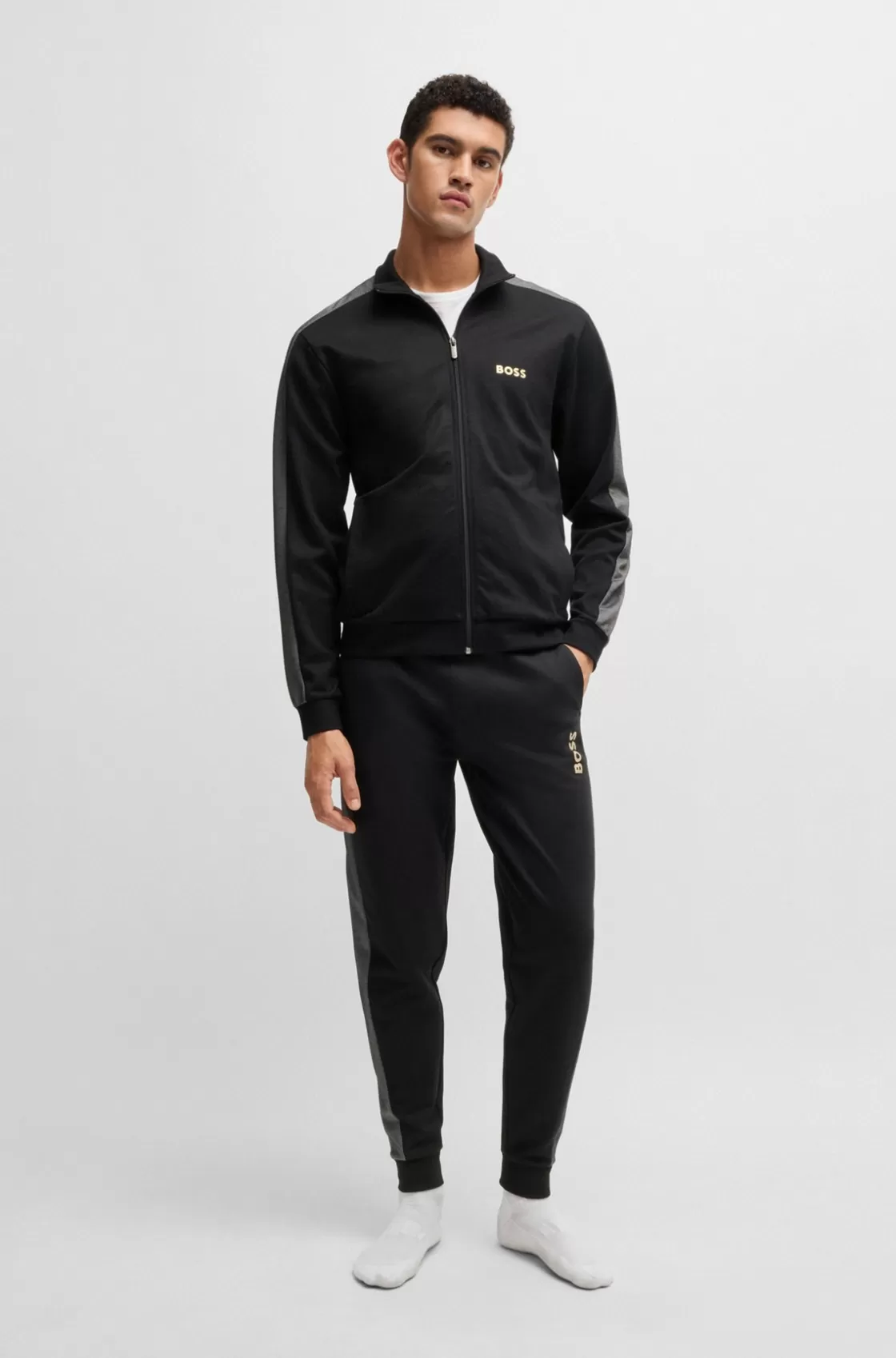 HUGO BOSS Tracksuit Bottoms With Foil-print Logo Black Discount