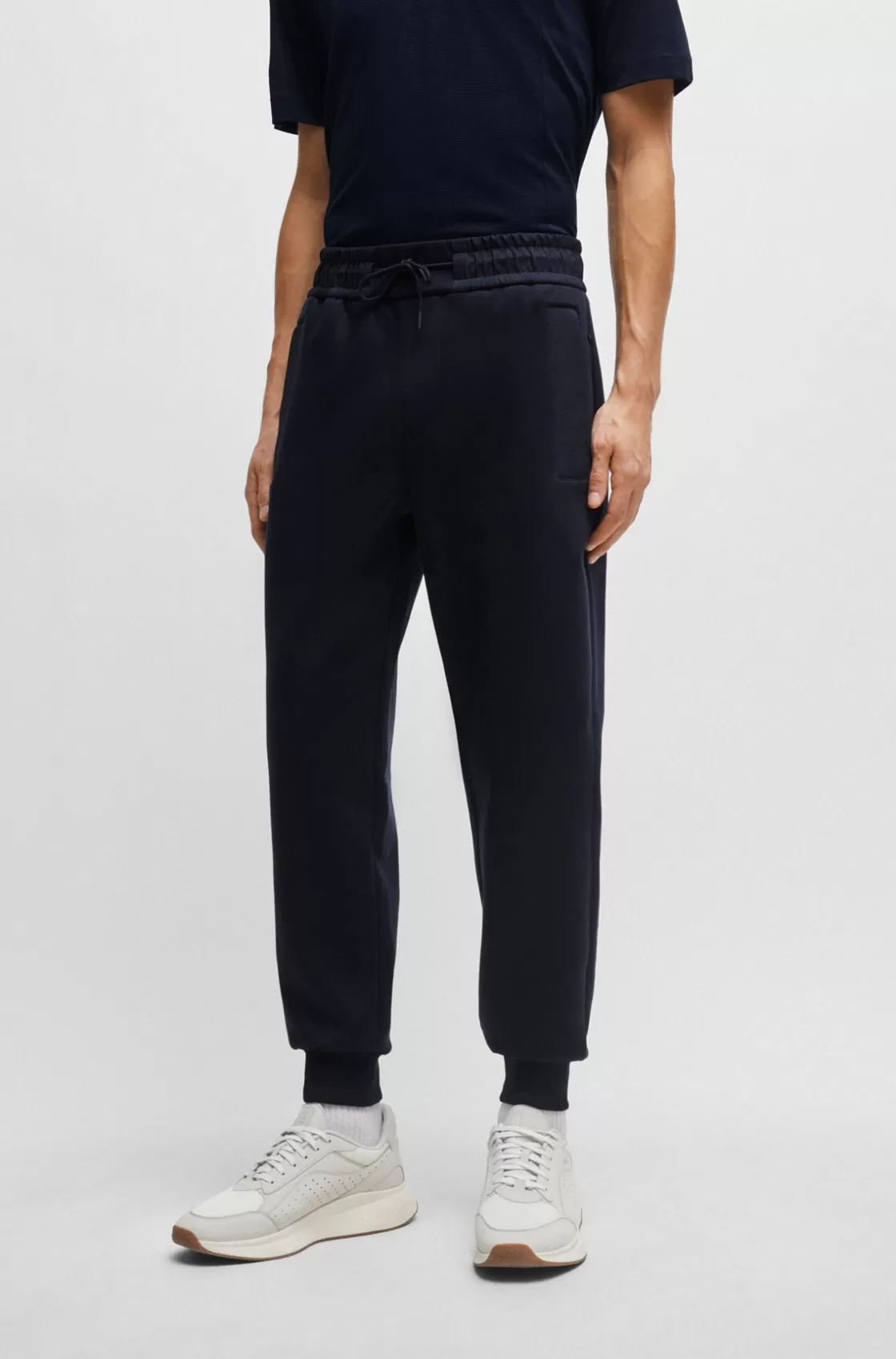 HUGO BOSS Tracksuit Bottoms With Mesh Trims Dark Blue Sale
