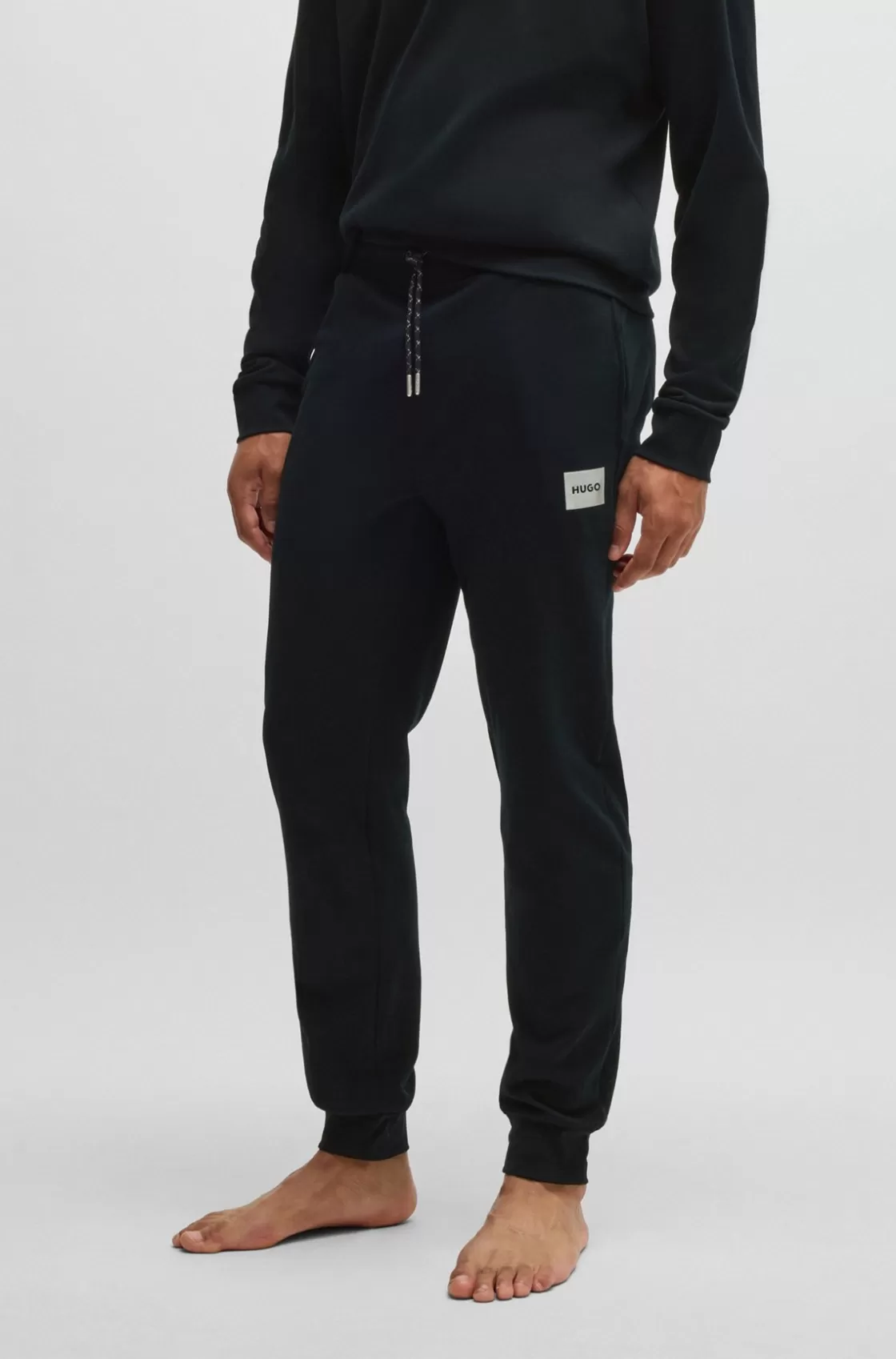 HUGO BOSS Tracksuit Bottoms With Metallic Logo Label Black Hot