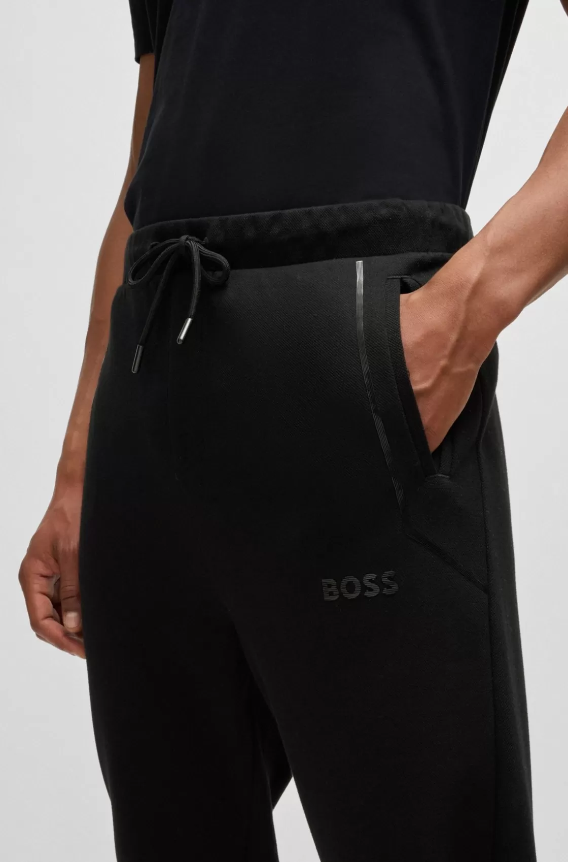 HUGO BOSS Tracksuit Bottoms With Mirror-effect Logo Black Best