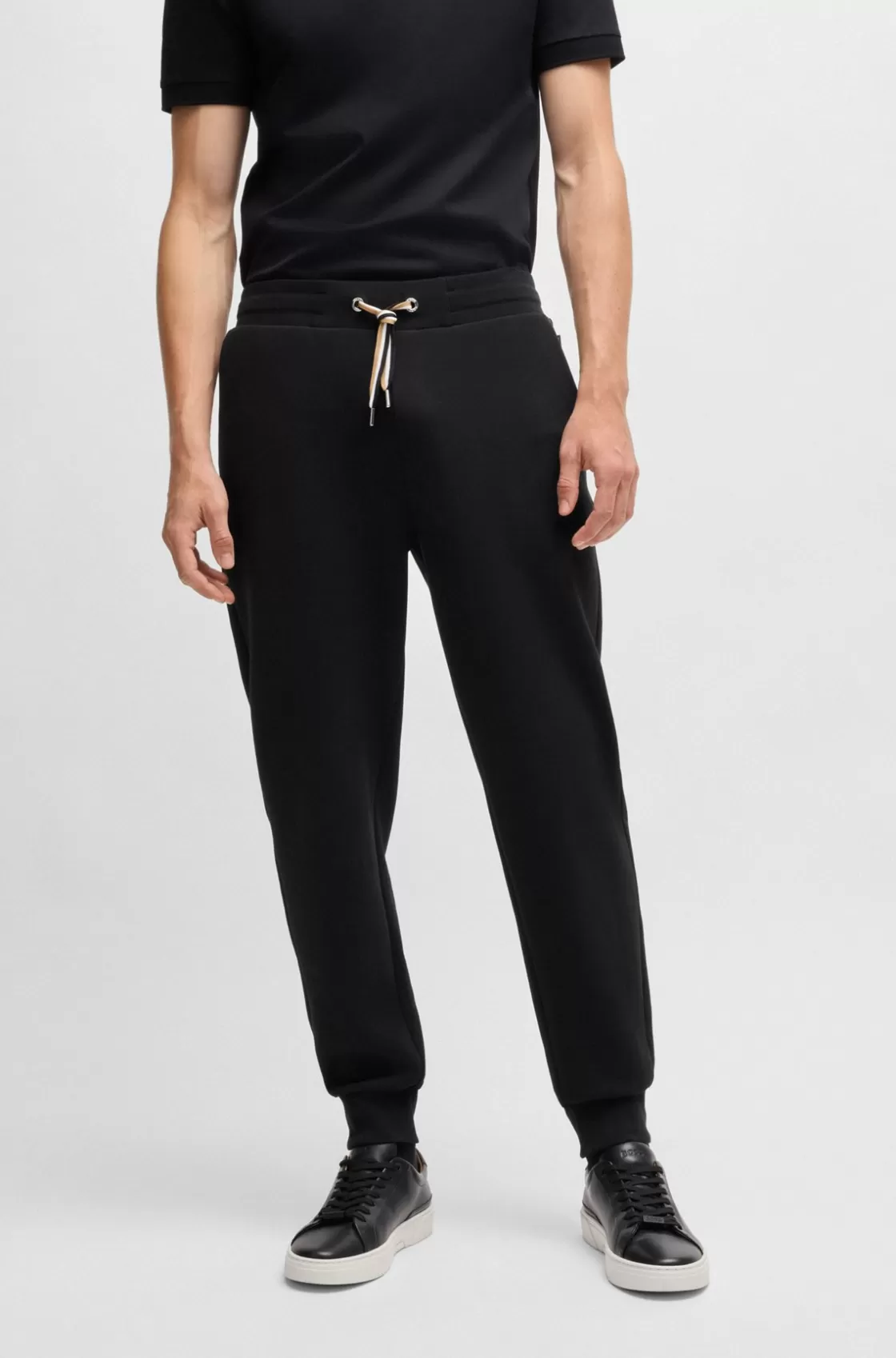 HUGO BOSS Tracksuit Bottoms With Signature-stripe Cords Black New