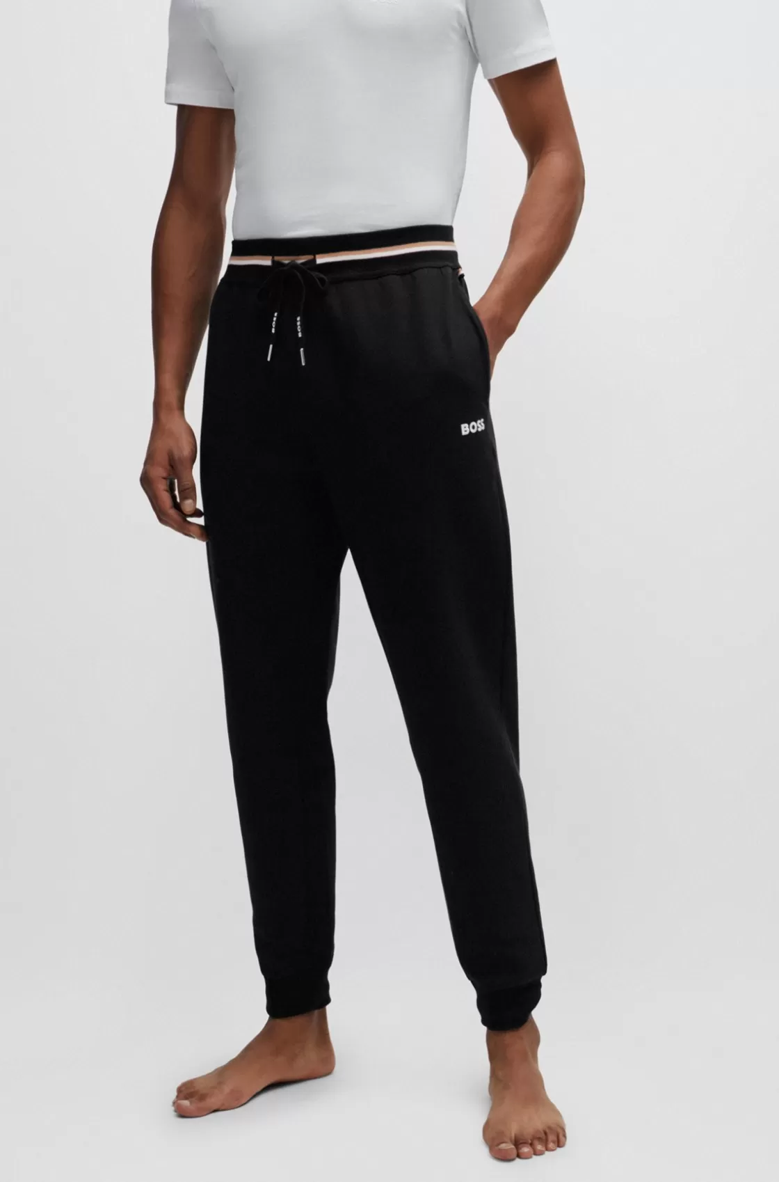 HUGO BOSS Tracksuit Bottoms With Stripes And Logos Black Outlet