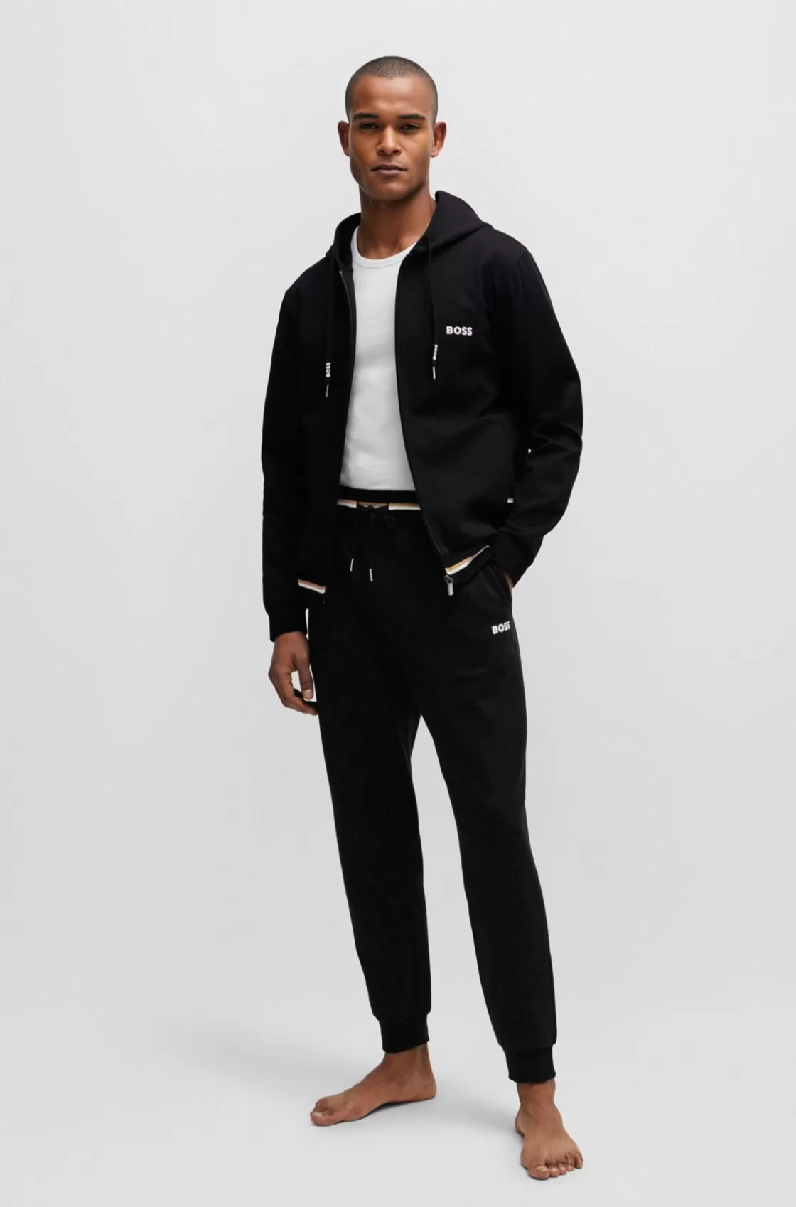 HUGO BOSS Tracksuit Bottoms With Stripes And Logos Black Outlet
