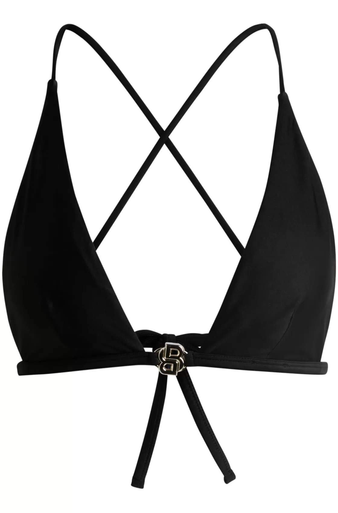 HUGO BOSS Triangle Bikini Top With Double B Monogram Black Clearance