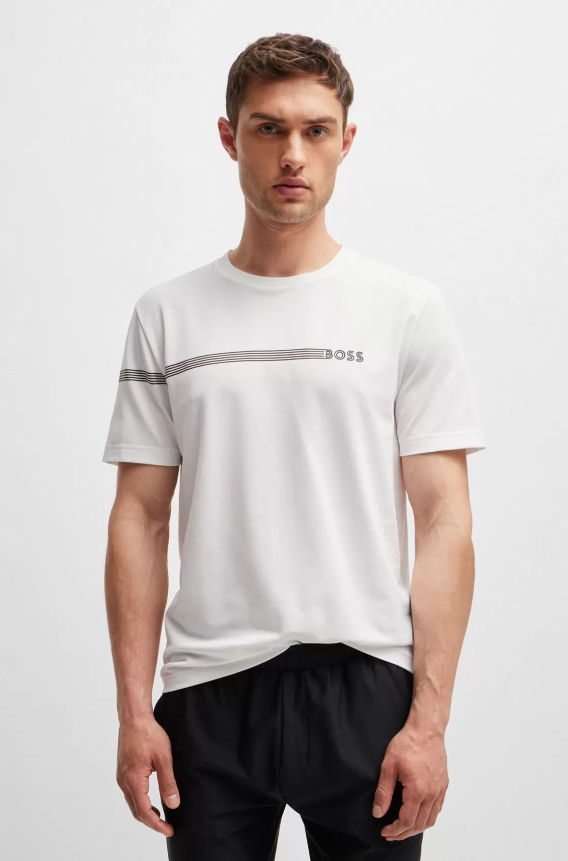HUGO BOSS T-shirt With Stripes And Logo White Cheap