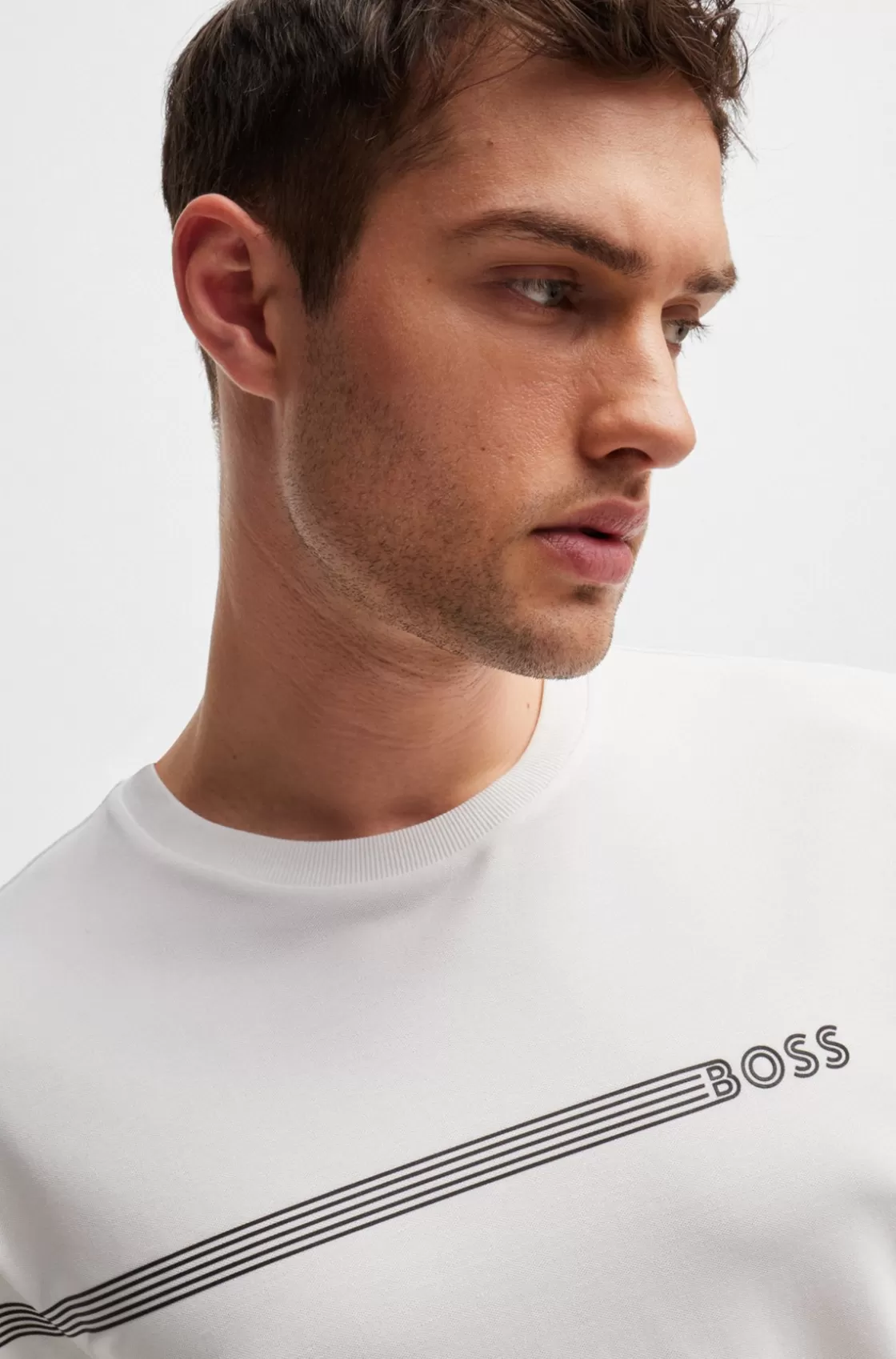 HUGO BOSS T-shirt With Stripes And Logo White Cheap