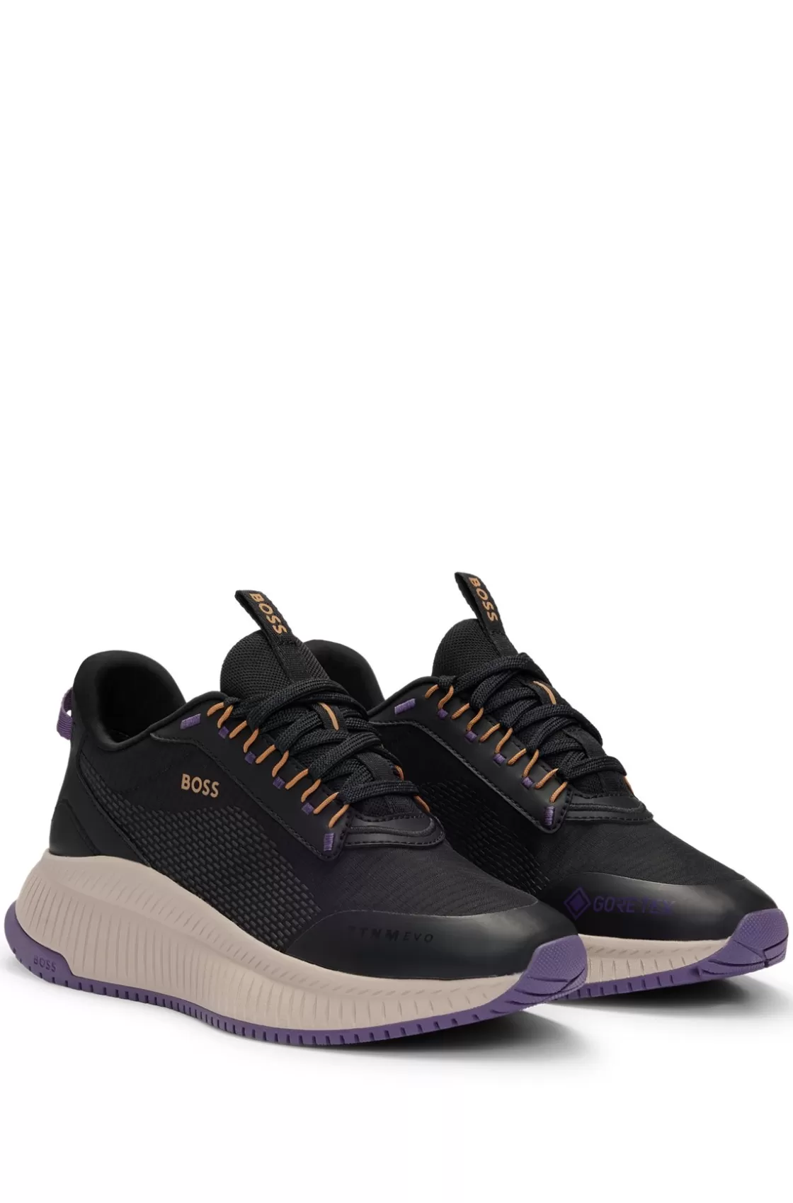 HUGO BOSS TTNM EVO Mixed-material GORE-TEX Trainers With Ridged Sole Black Cheap