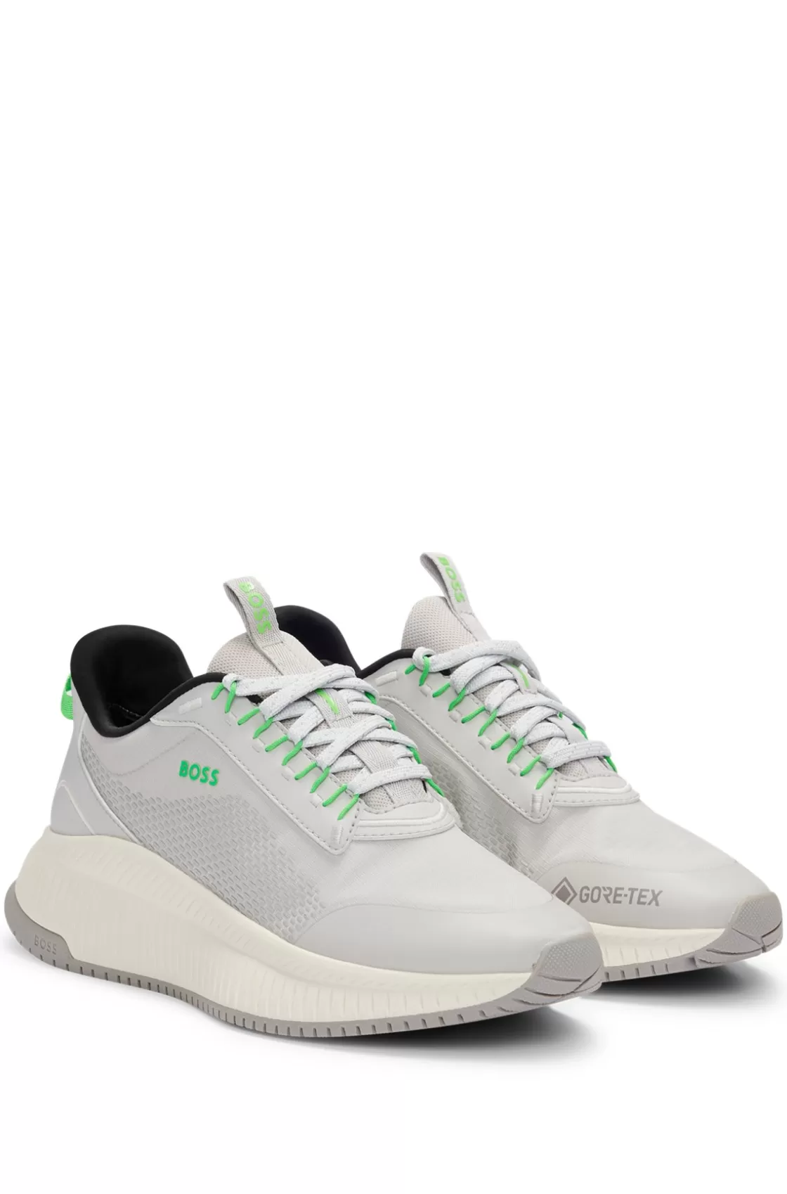 HUGO BOSS TTNM EVO Mixed-material GORE-TEX Trainers With Ridged Sole Light Grey Shop